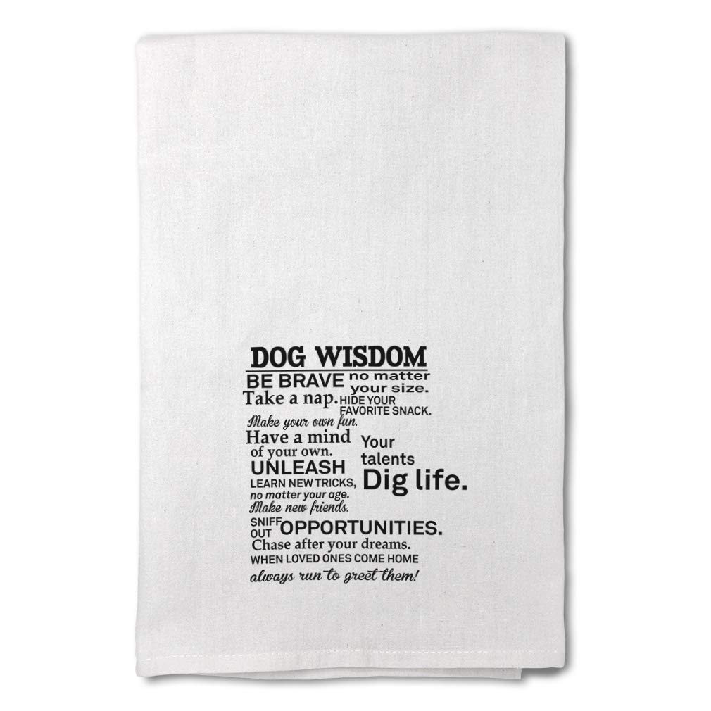 Custom Printed Kitchen Towels with Dog Wisdom Design - Pet Lover Dish Towels for Cleaning & Decor | Perfect for Kitchen, Gifts & Pet-Themed Home Decor