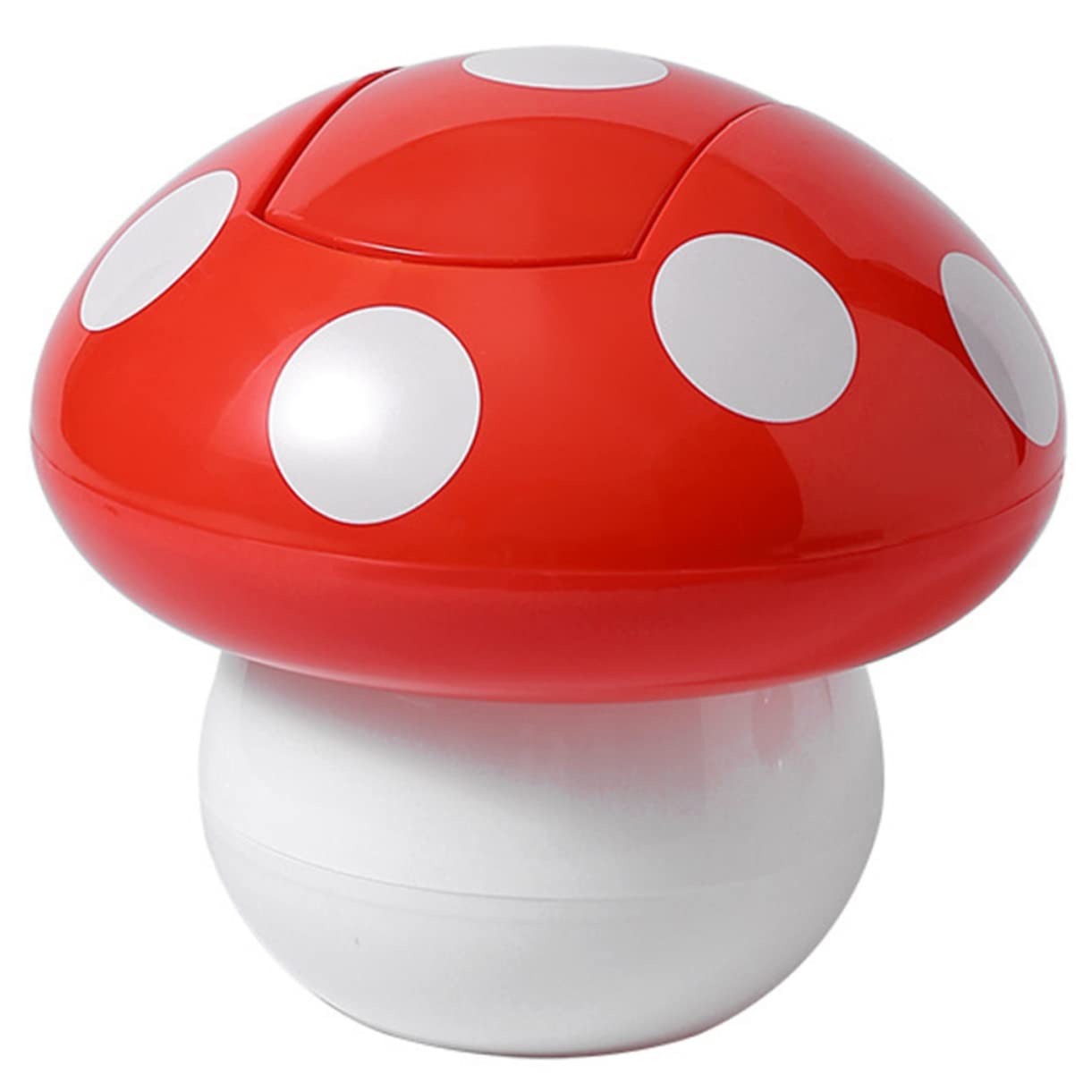 Mushroom Shaped Desk Trash Can - Small Decorative Waste Basket with Lid for Office & Home - Cute Red Garbage Bin for Desk, Bedroom, Dorm Room, Kids Room