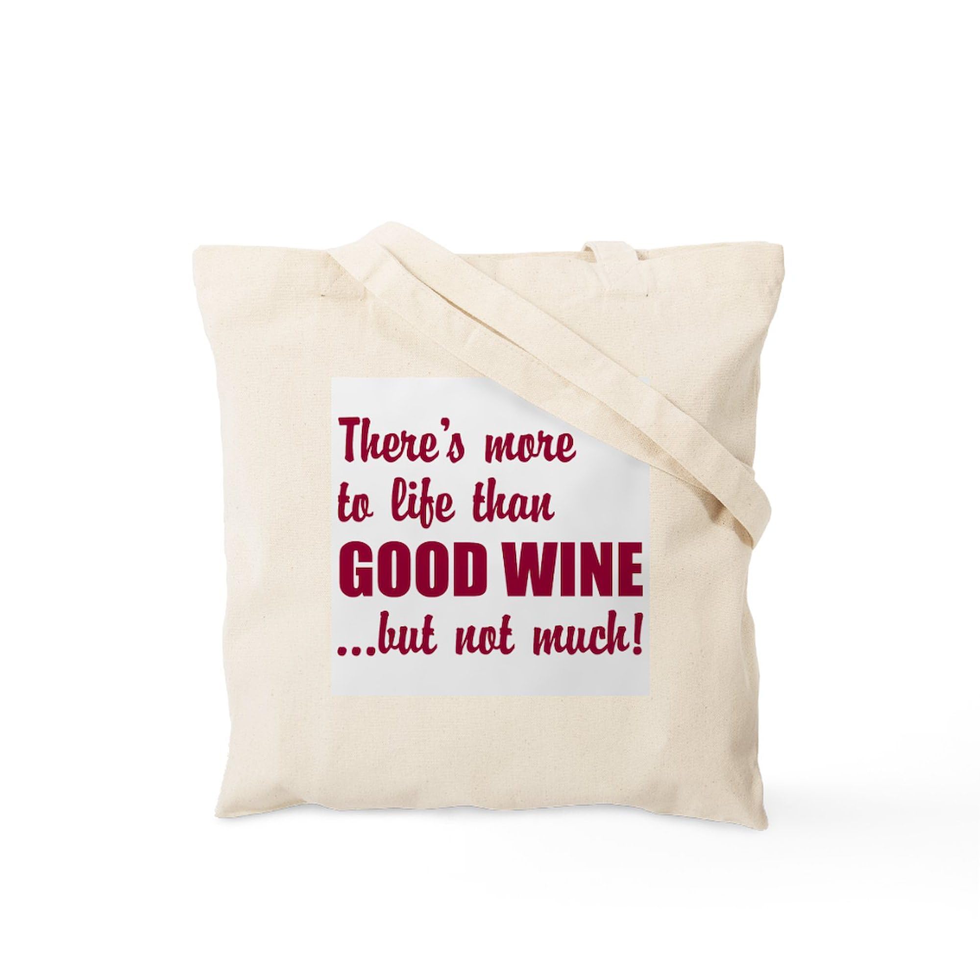 Good Wine Tote Bag - Natural Canvas Reusable Shopping Bag for Groceries, Beach, Picnics & Wine Bottles | Eco-Friendly Cotton Carry All