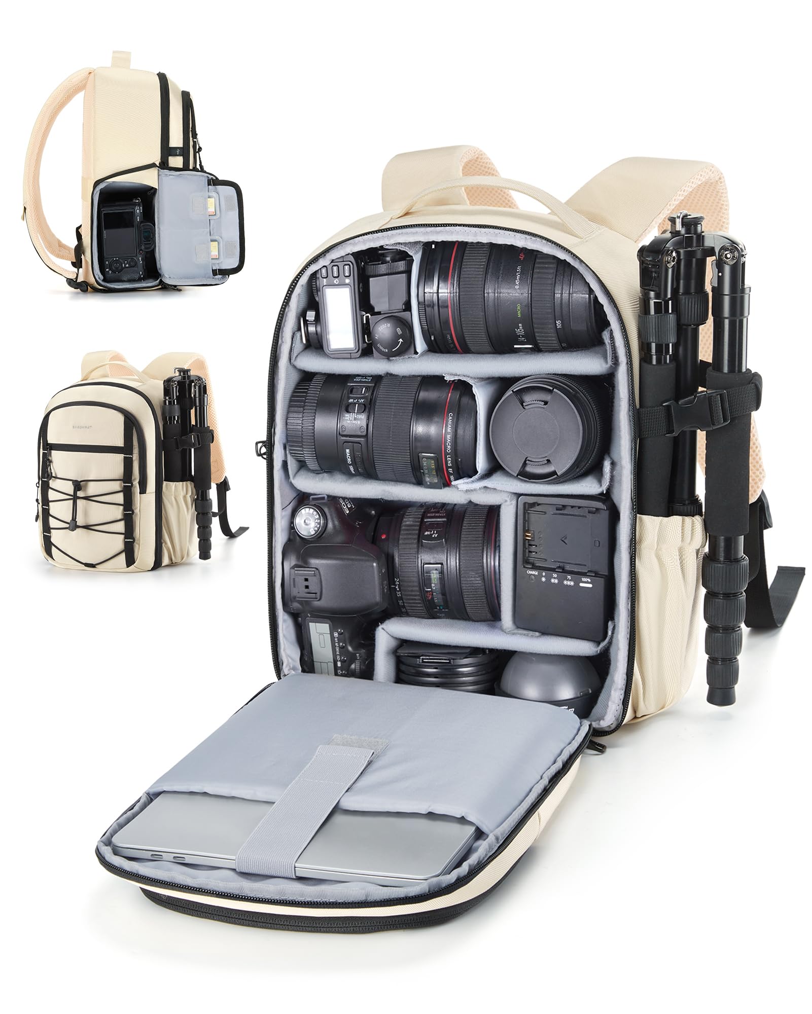 BAGSMART Small DSLR SLR Camera Backpack - Waterproof Laptop Bag for 13 Inch MacBook, Tripod Holder & Rain Cover Included - Perfect for Travel, Hiking & Photography Enthusiasts