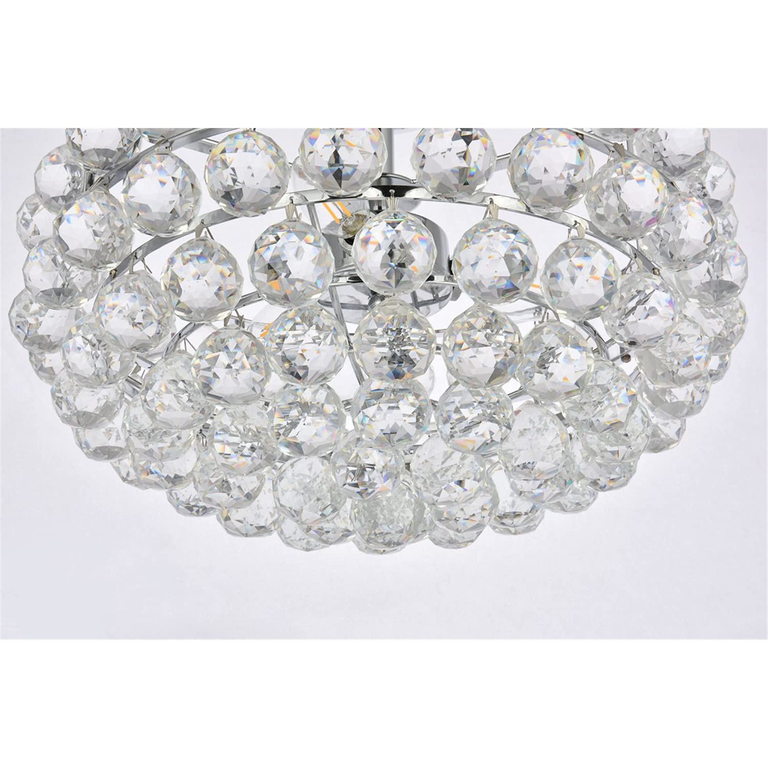 16 Inch Chrome Flush Mount Ceiling Light - Modern Indoor Home Decorative Lighting for Living Room, Bedroom & Kitchen | Bright Savannah Design