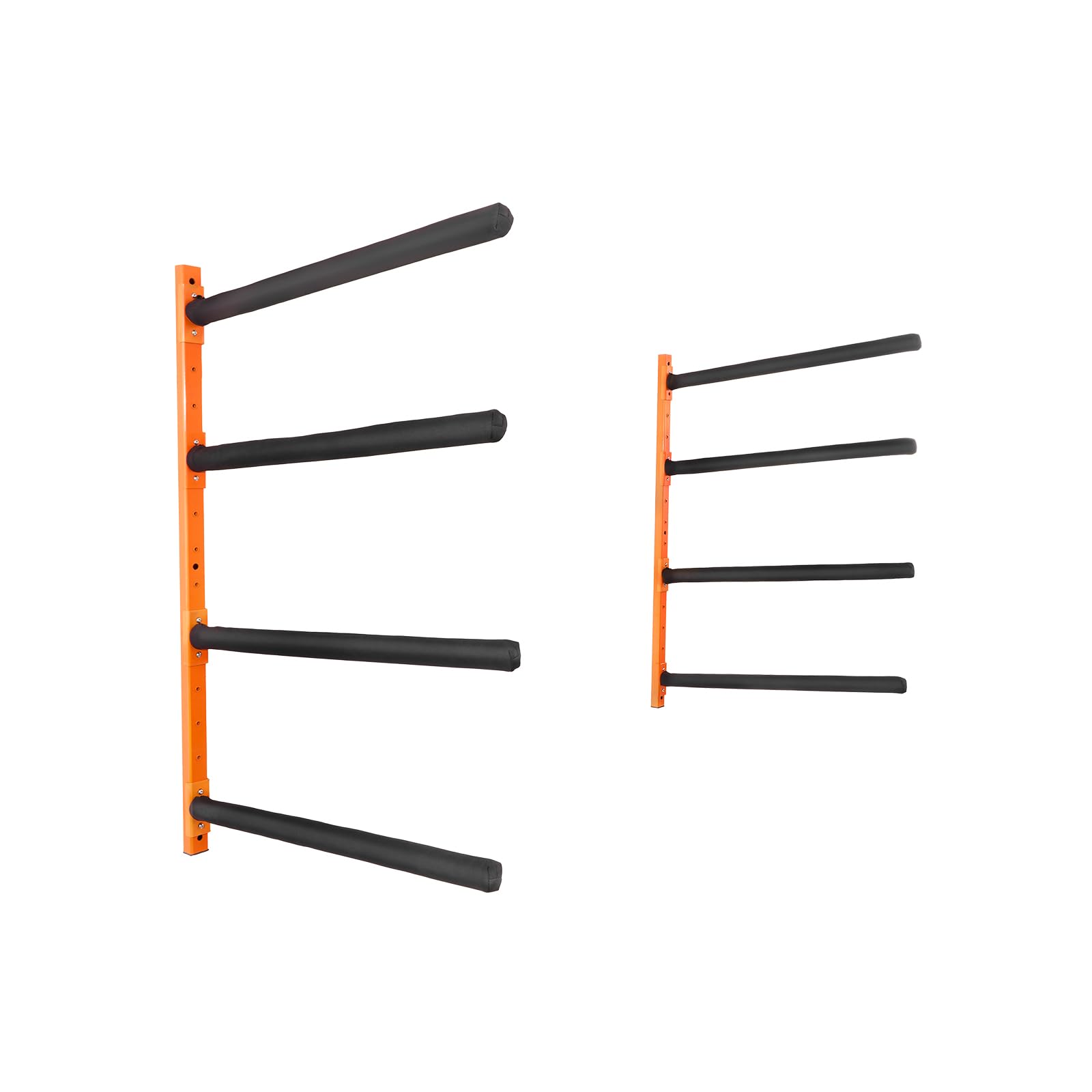 VEVOR 4-Capacity Wall Mounted Kayak Storage Rack - Heavy Duty 400 LB Capacity Adjustable Padded Kayak Canoe Paddle Board Holder for Indoor Outdoor Garage, Backyard, or Boat House - Perfect for Space Saving Kayak Organization and Secure Storage