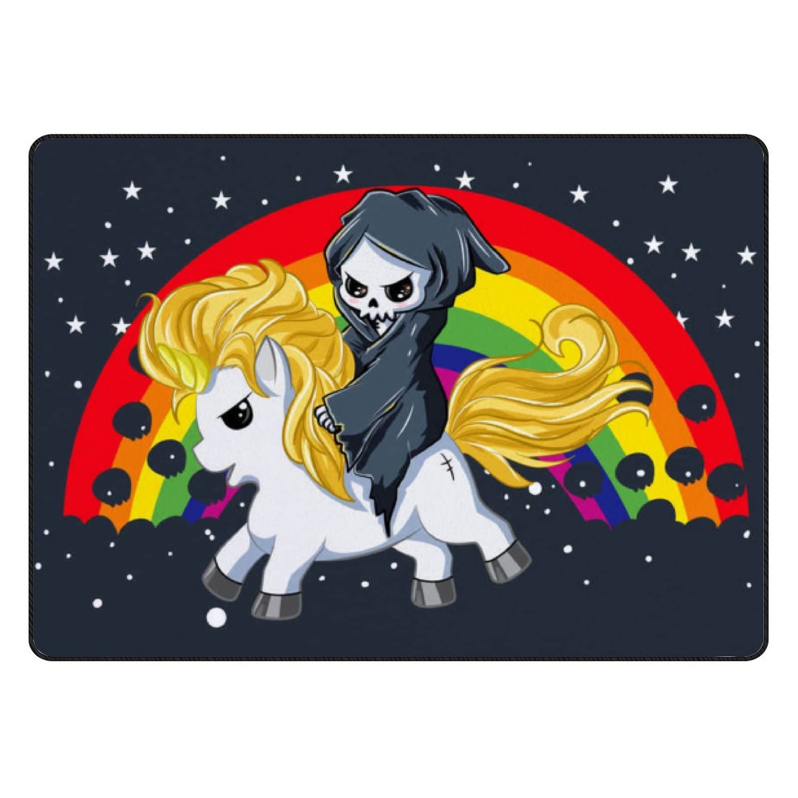 Non-Slip Skull & Unicorn Large Area Rug 72x48in - Soft Floor Carpet for Living Room, Bedroom, Kids Room, Nursery & Playroom | Perfect for Yoga, Playtime & Home Decor