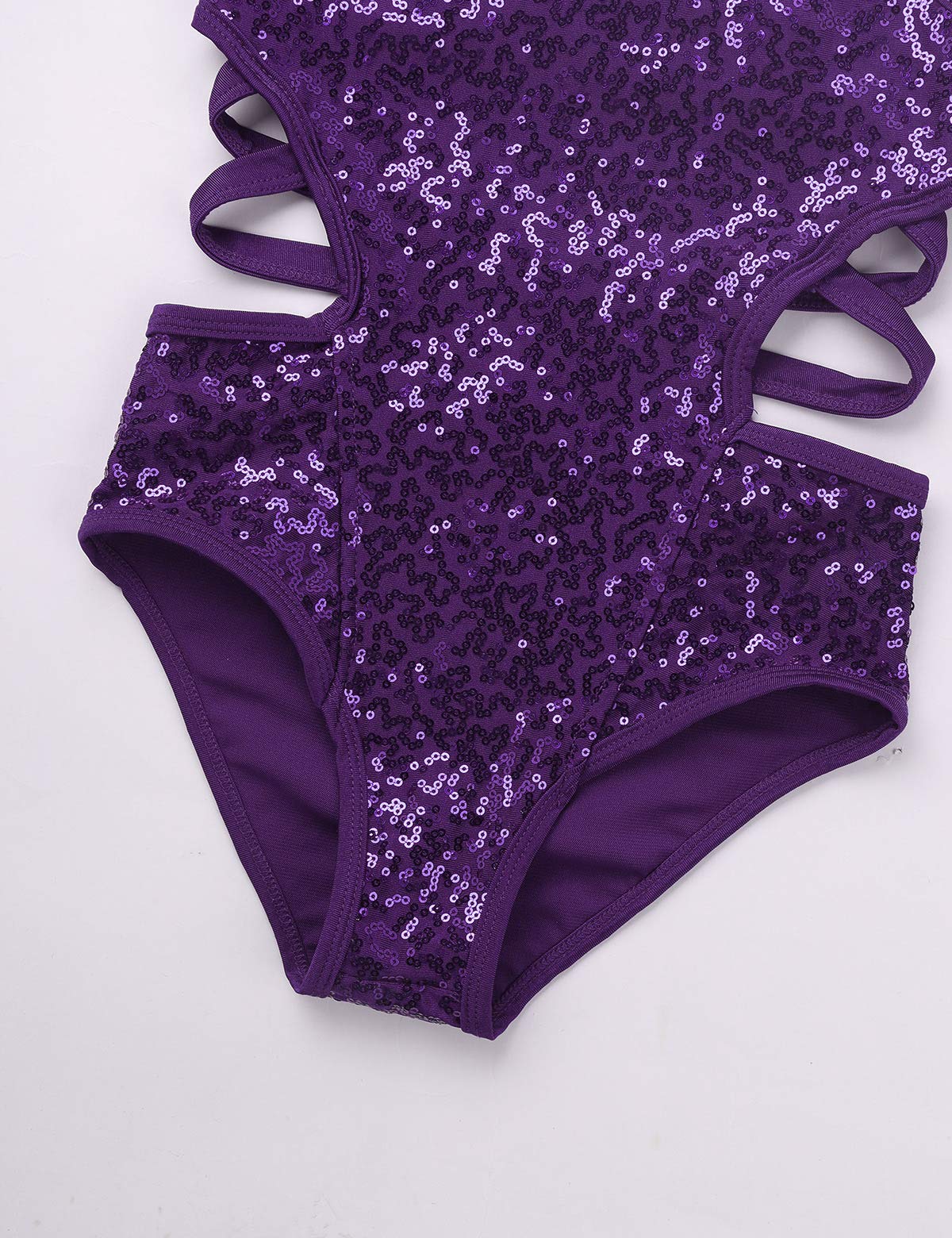 Sparkly Girls Ballet Leotard with Sequins & Strappy Back - Dance Gymnastics Bodysuit for Ballerina Training & Performance (Ideal for Recitals, Competitions & Dance Classes)