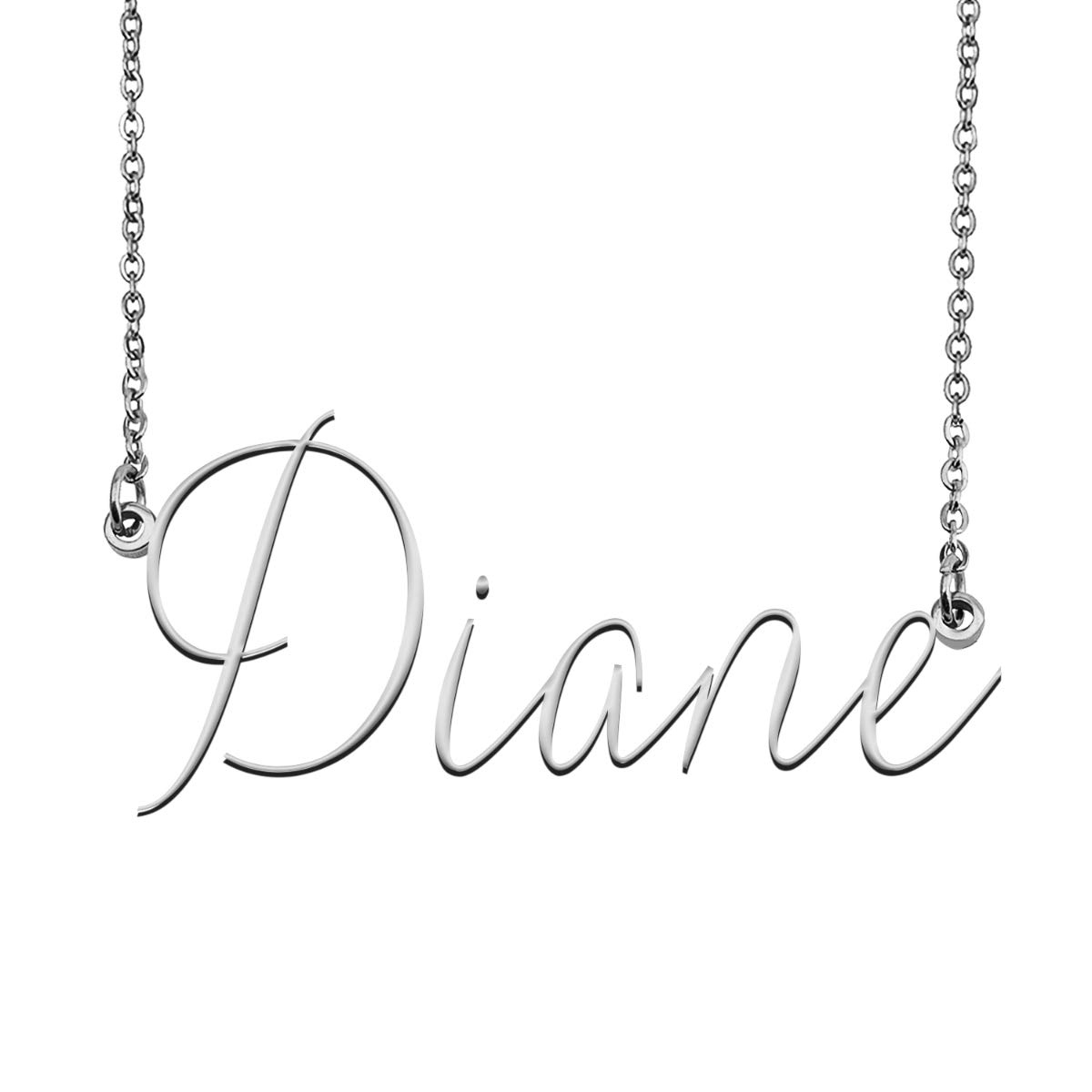 Custom Diane Name Necklace - Personalized Name Plate Jewelry for Women | Birthday Gift for Her, Anniversary Present, Mother's Day Jewelry | Perfect for Everyday Wear, Special Occasions & Gifting