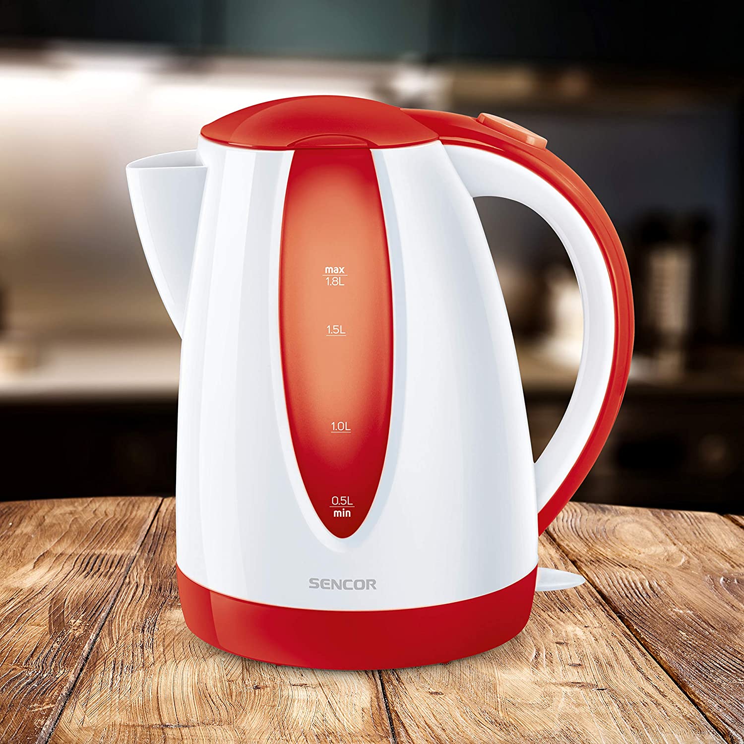 SENCOR 1.8L Cordless Electric Kettle SWK1814RD - Fast Boiling, Auto Shut-Off & Boil-Dry Protection - Perfect for Home, Office, Dorm & Travel Use