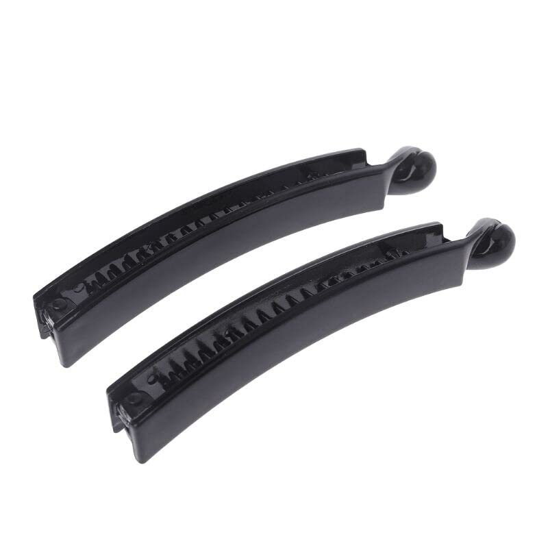 12 Pack Black Square Banana Hair Clips - 10cm Plastic Barrettes for Ponytails & Hairstyles | Perfect for School, Work, and Everyday Hair Accessories