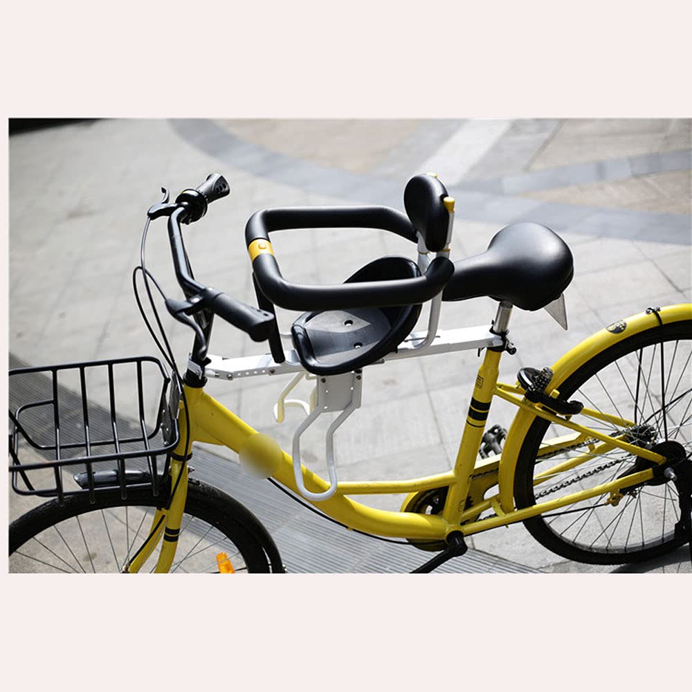 Universal Front Mounted Baby Bike Seat - Safe & Comfortable Kids Bicycle Carrier with Backrest & Foot Pedals - Perfect for Family Cycling, Commuting & Outdoor Adventures