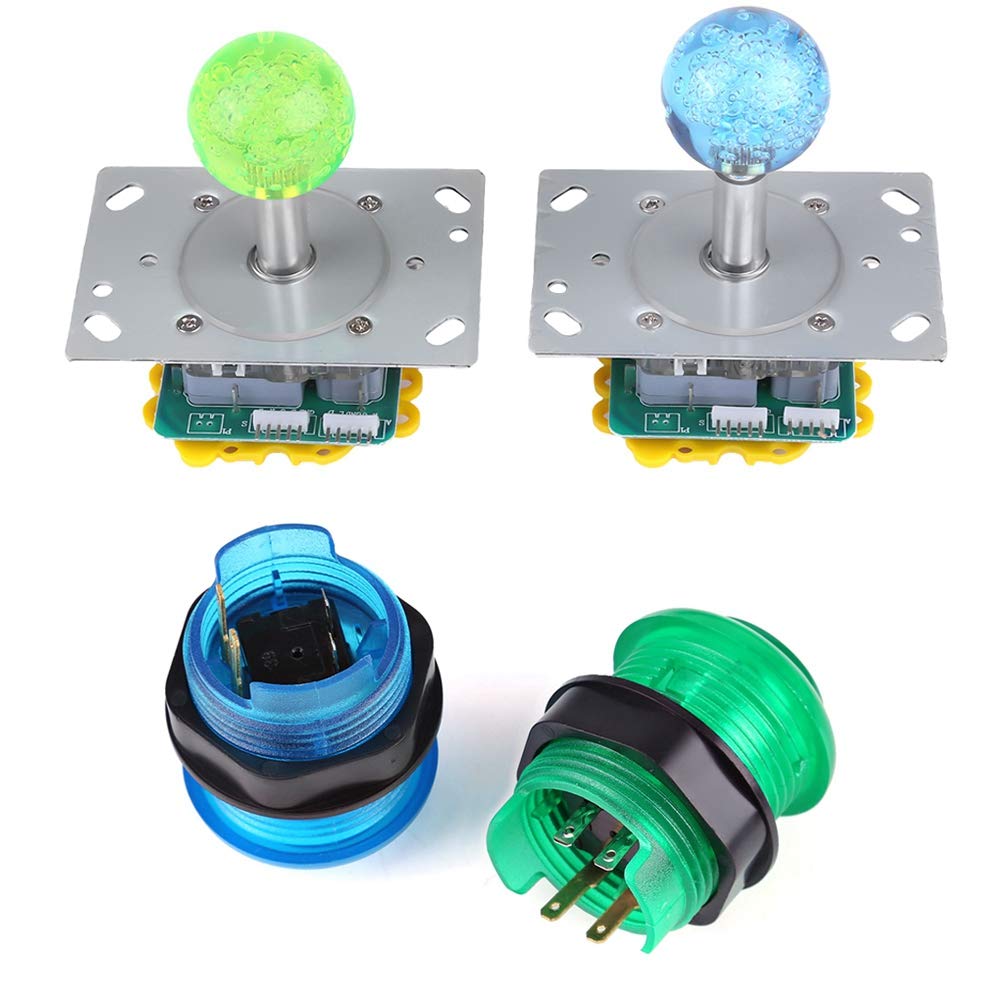 Aoutecen Zero Delay USB Encoder & LED Arcade Buttons Set - Easy Install PC Game Controller Parts for MAME, RetroPie & Fighting Games | Perfect for DIY Arcade Sticks & Home Gaming Setup