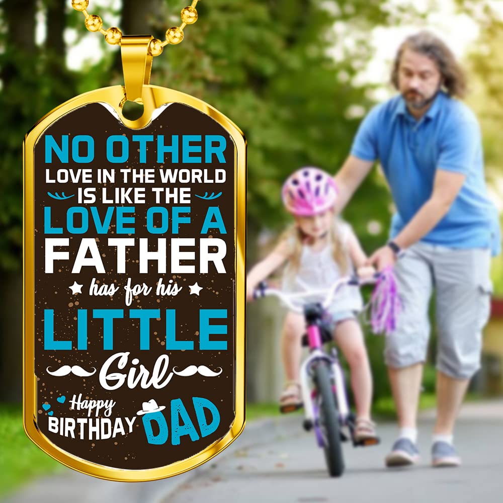 Personalized Dad Necklace - Custom Engraved Dog Tag Pendant with Gift Box | Thoughtful Father's Day & Birthday Gift from Daughter | Perfect for Special Occasions & Everyday Wear