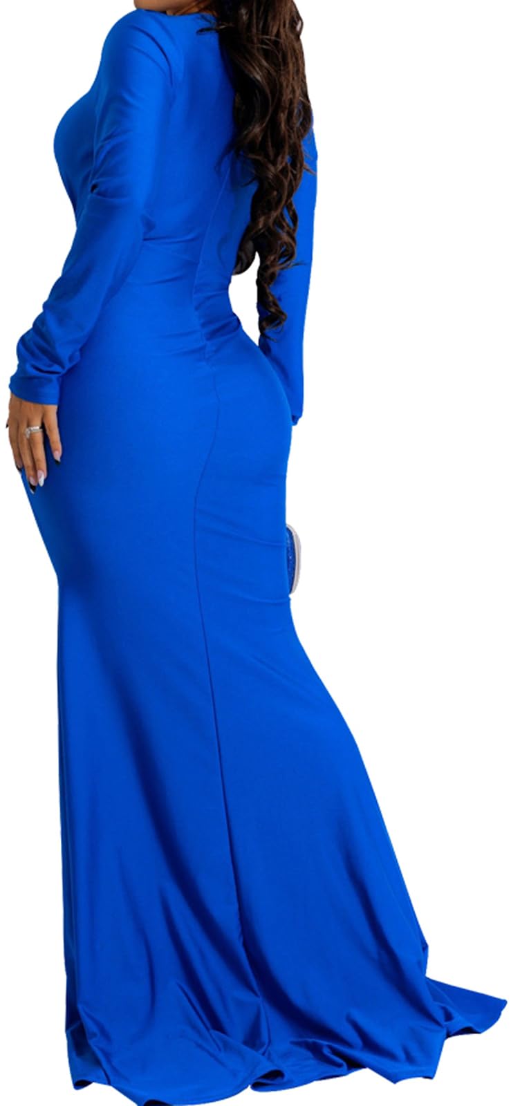 Elegant Off Shoulder Long Sleeve Evening Gown for Women - Formal Party Dress, Sexy Floor Length Maxi Dress for Wedding Guest, Prom, Cocktail & Special Occasions