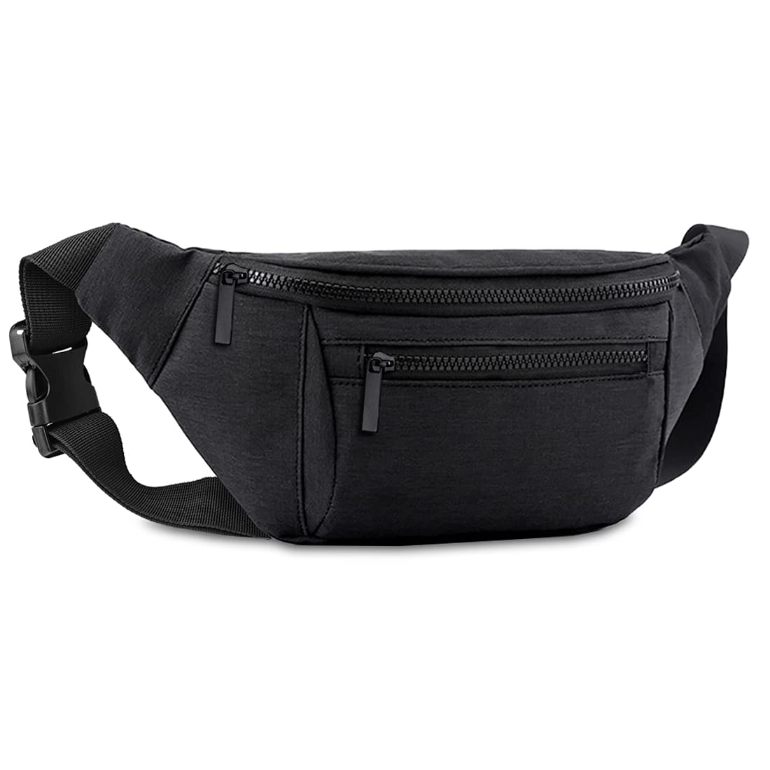 **Men's & Women's Crossbody Fanny Pack - Waist Bag for Travel, Running, Hiking & Cycling - Hands-Free Belt Bag Fits Phone & Wallet (Black) - Perfect for Outdoor Adventures & Daily Errands**