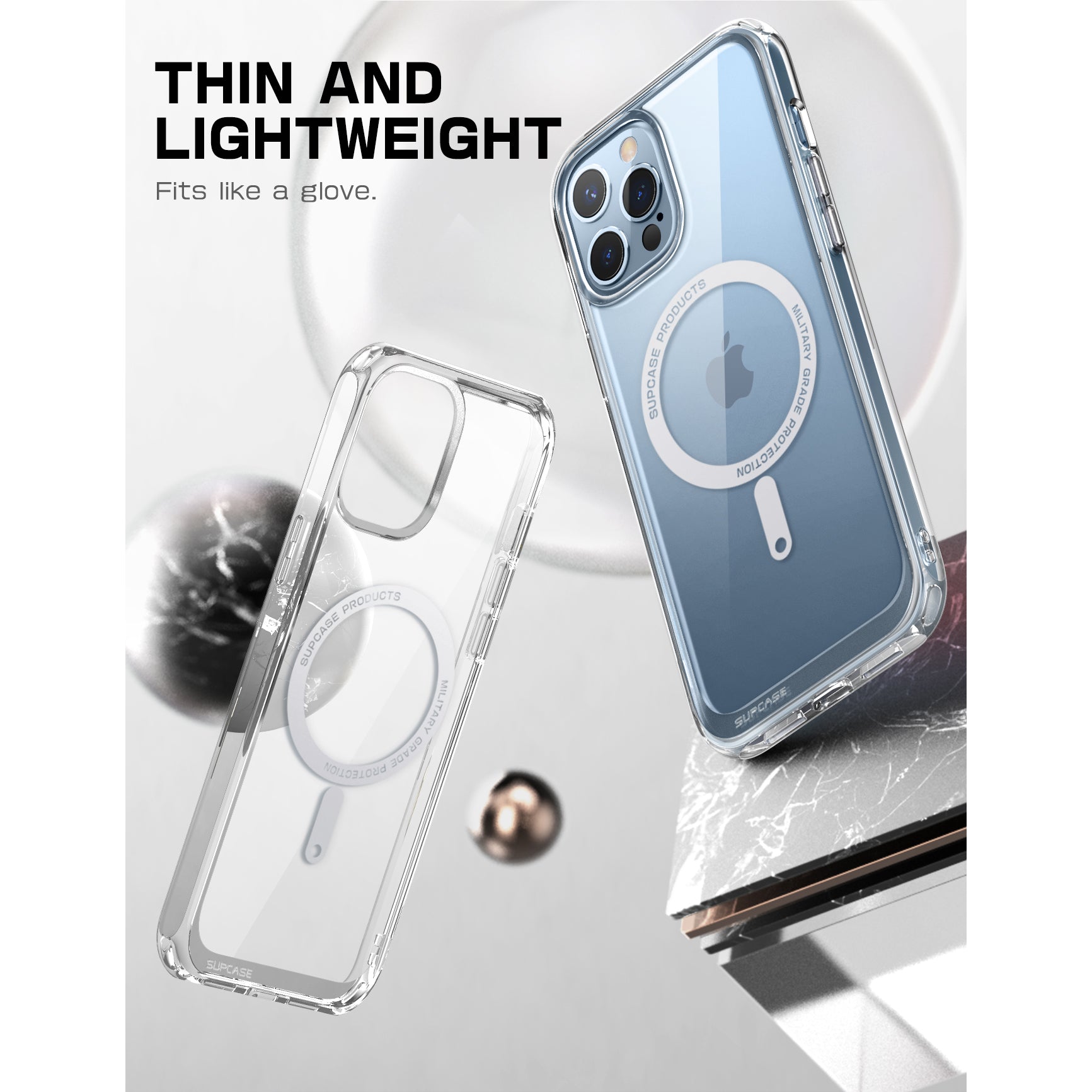 iPhone 13 Pro Case 6.1 Inch - Unicorn Beetle MAG Slim Clear Protective Cover with MagSafe Compatibility | Perfect for Daily Use, Work & Outdoor Activities