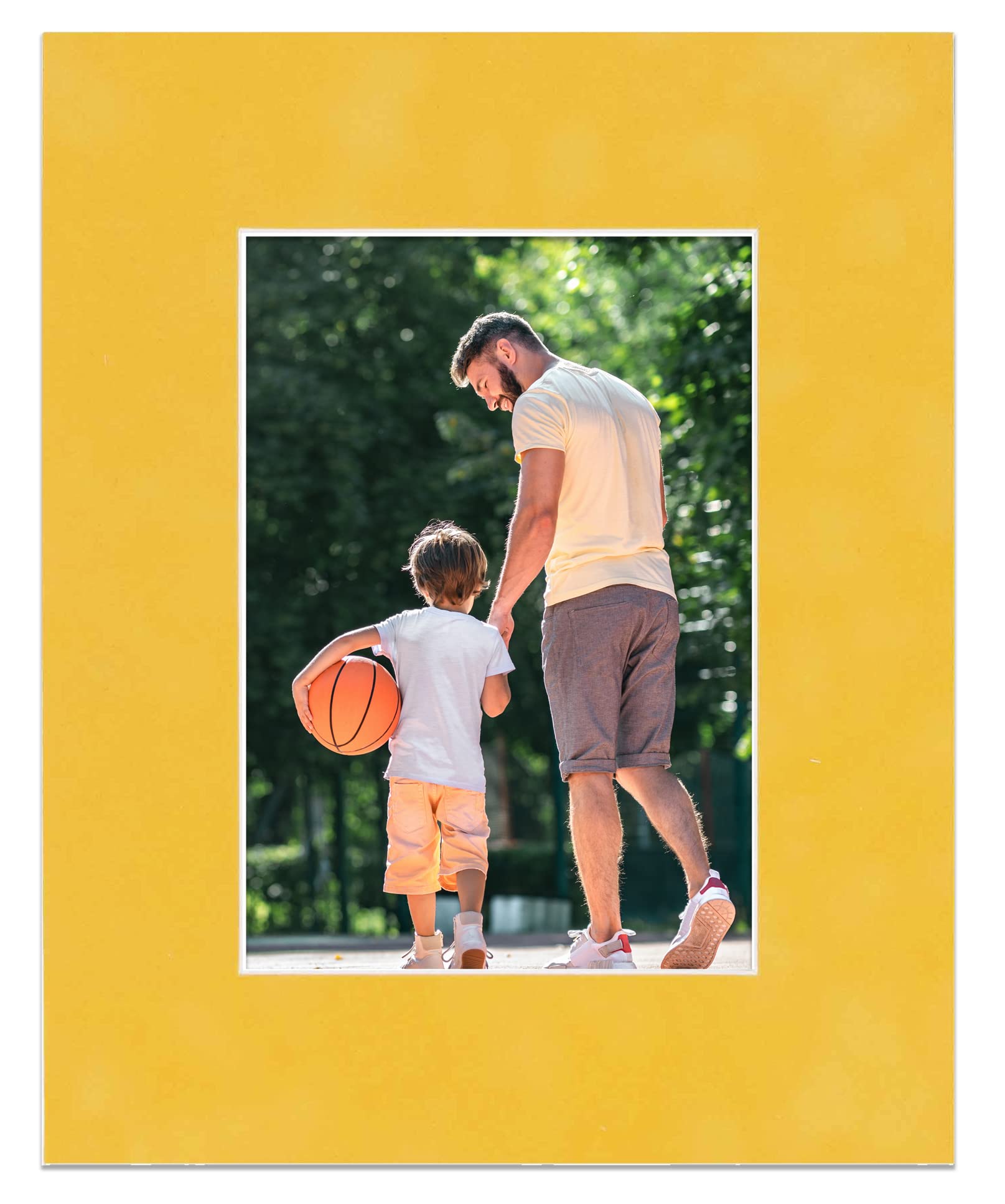 20x24 Acid-Free Sunrise Yellow Suede Precut Matboard for 17x20 Photos - 4-Ply Archival Quality Bevel Cut Mat with Backing Board & Self-Seal Crystal Clear Photo Bag - Perfect for Framing, Picture Displays & Art Preservation