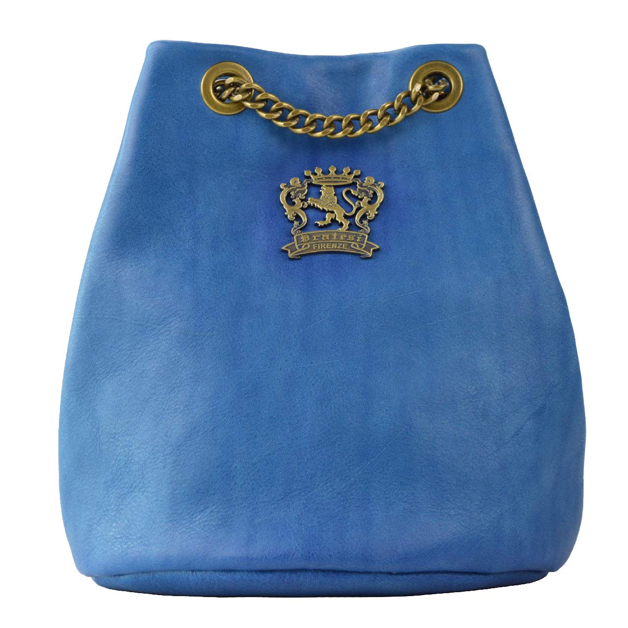 Pratesi Genuine Cow Leather Pienza Handbag for Women - Bruce Sky Blue, Elegant Crossbody Purse for Work, Travel & Everyday Use
