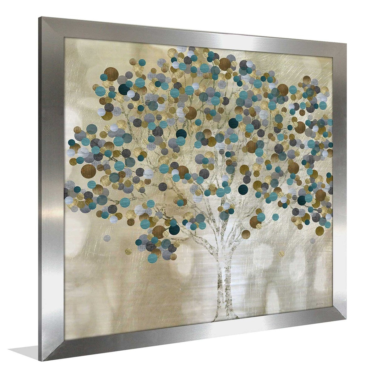 Vibrant Teal Tree Print Acrylic Wall Art - Modern Home Decor for Living Room, Bedroom & Office