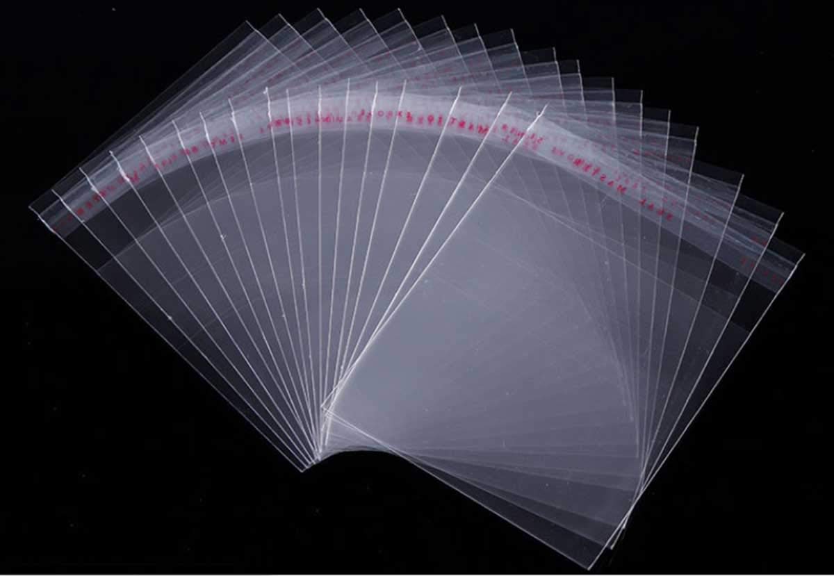 300 Pack Self Sealing Clear Plastic Bags - OPP Resealable Pouches (2mil Thickness) - 12 1/8