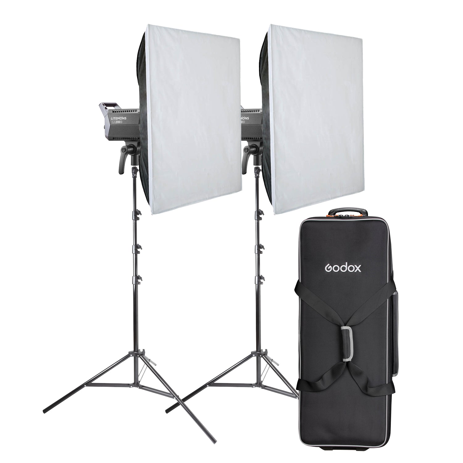 Godox LA200D Twin Softbox Lighting Kit - Professional Continuous LED Light with Softboxes for Photography & Video Studio (LA200D K2) - Perfect for Portrait, Product, and YouTube Content Creation