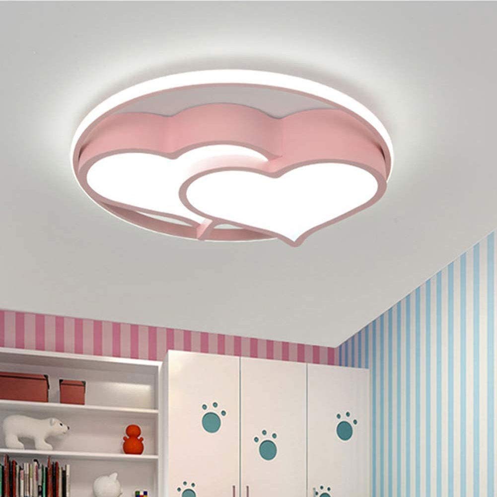 GRETD Modern LED Ceiling Lamp - Heart Shaped Acrylic Light Fixture with Dimmable Remote Control, Pink Warm Light for Bedroom, Wedding & Romantic Room Decor | Perfect for Valentine's Day, Anniversary Gifts & Home Decoration