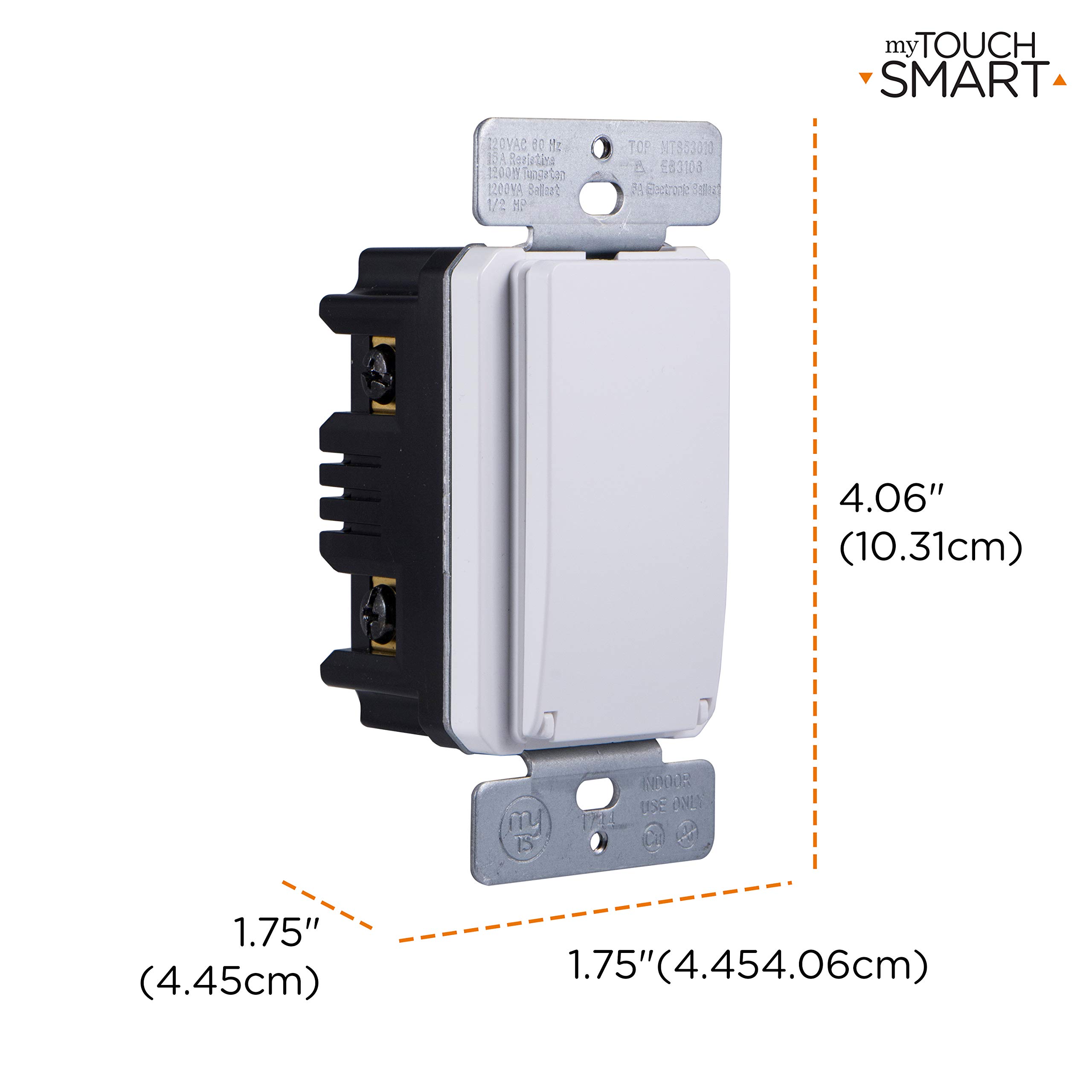 myTouchSmart 33861 LE In-Wall Digital Timer with Push Button Switch - Backlit LED Display, 8 Custom On/Off Settings, Countdown & Daily/Weekly Modes - Perfect for Home Automation, Lighting Control & Energy Saving