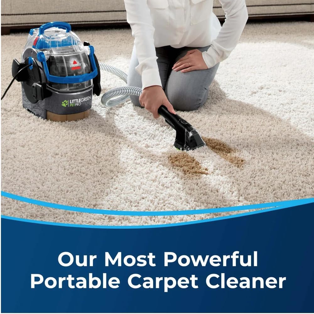 Bissell Little Green Pet Pro Portable Carpet Cleaner for Pet Stains - Compact Upholstery & Carpet Cleaner Machine - Ideal for Home, Cars, Sofas (Model 2891, Cobalt Blue)