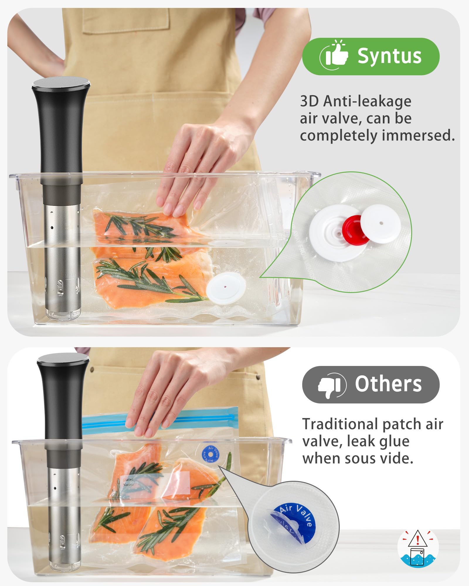 Syntus Vacuum Sealer Bags for Food Storage - 60 Pcs (8