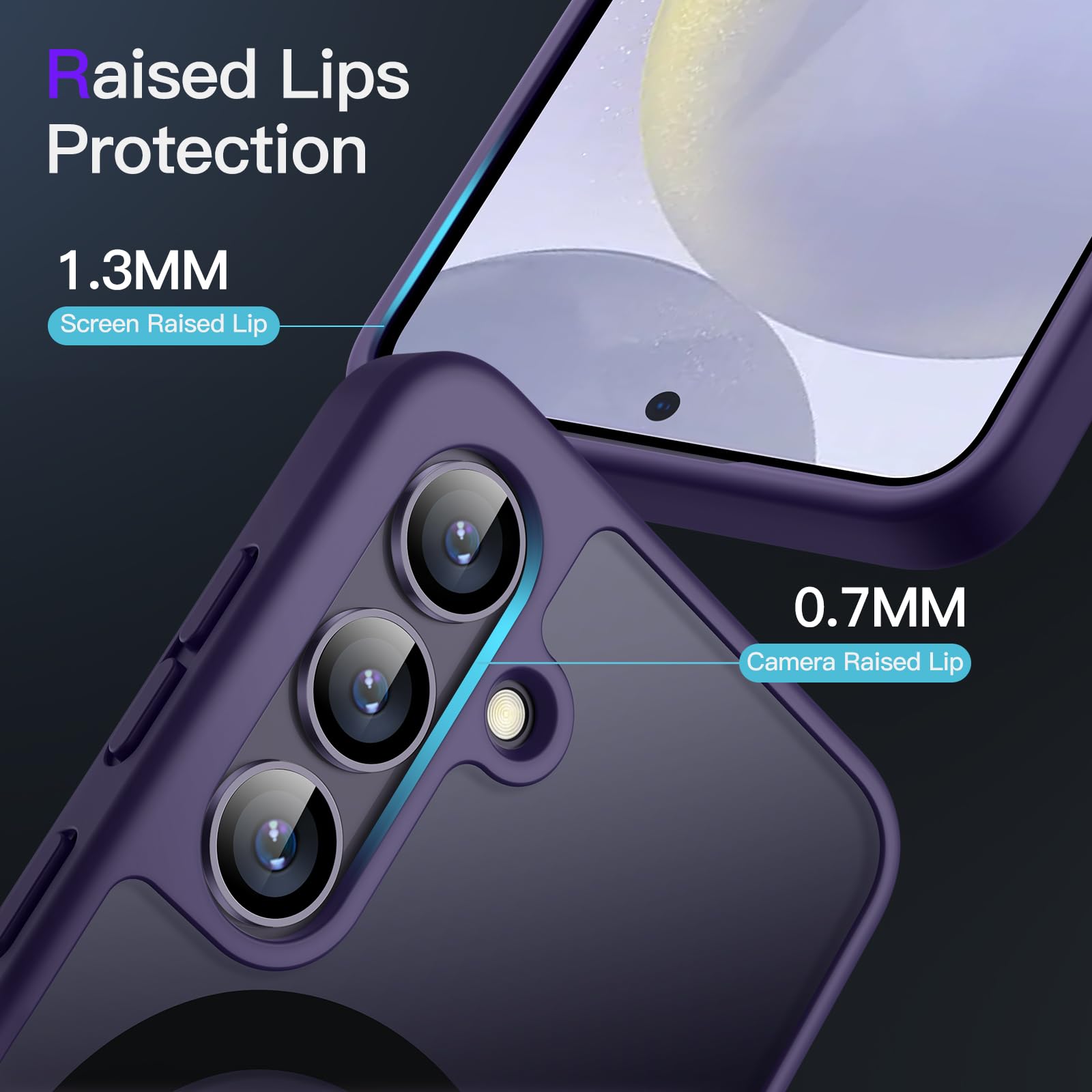 JETech Magnetic Case for Samsung Galaxy S24+ / S24 Plus 5G - MagSafe Compatible, Translucent Matte Back Shockproof Phone Cover (Cobalt Violet) - Perfect for Work, Travel & Everyday Protection