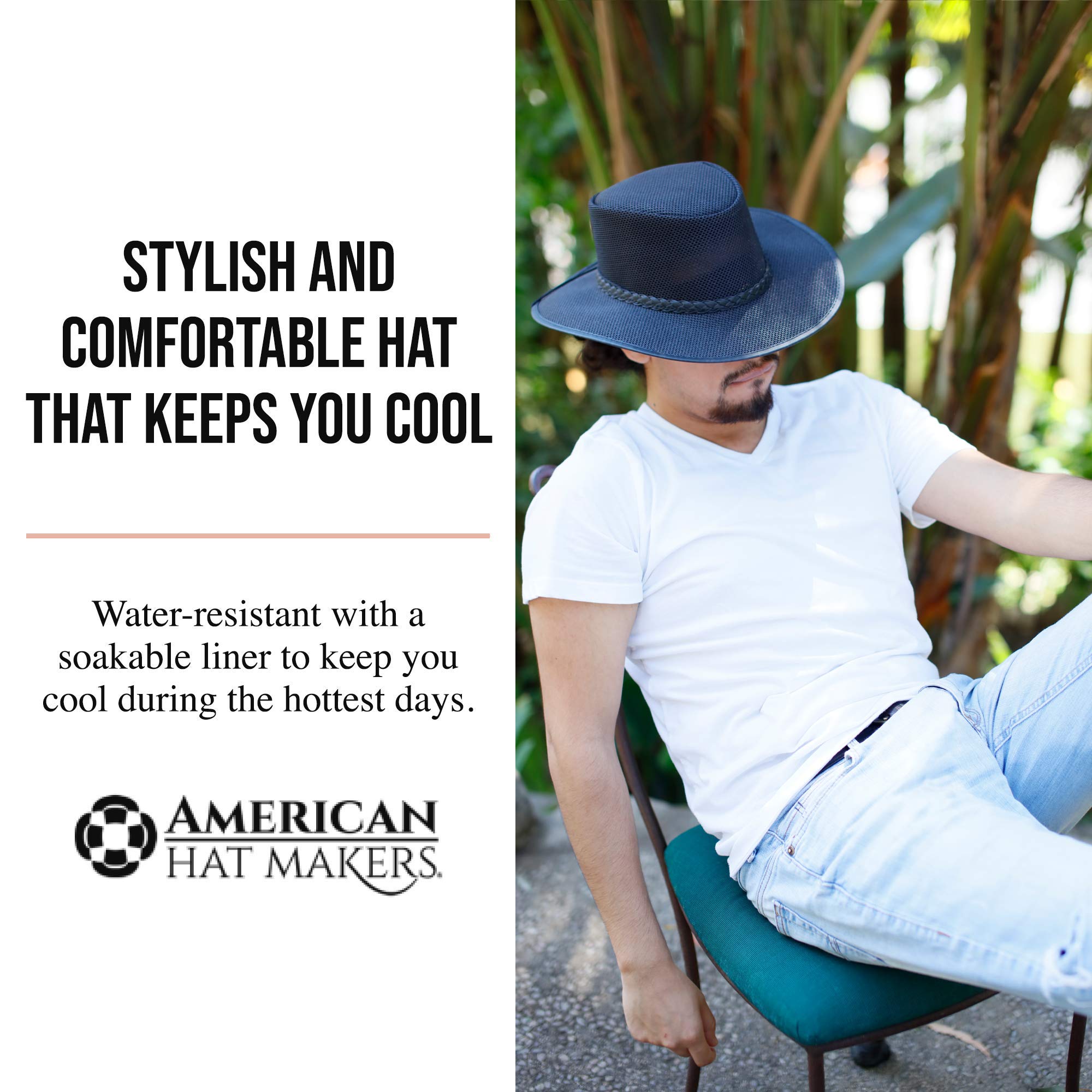 American Hat Makers Soaker Hat - Breathable Mesh Sun Hat for Men & Women | UV Protection Outdoor Hiking, Fishing, Beach & Gardening Hat
