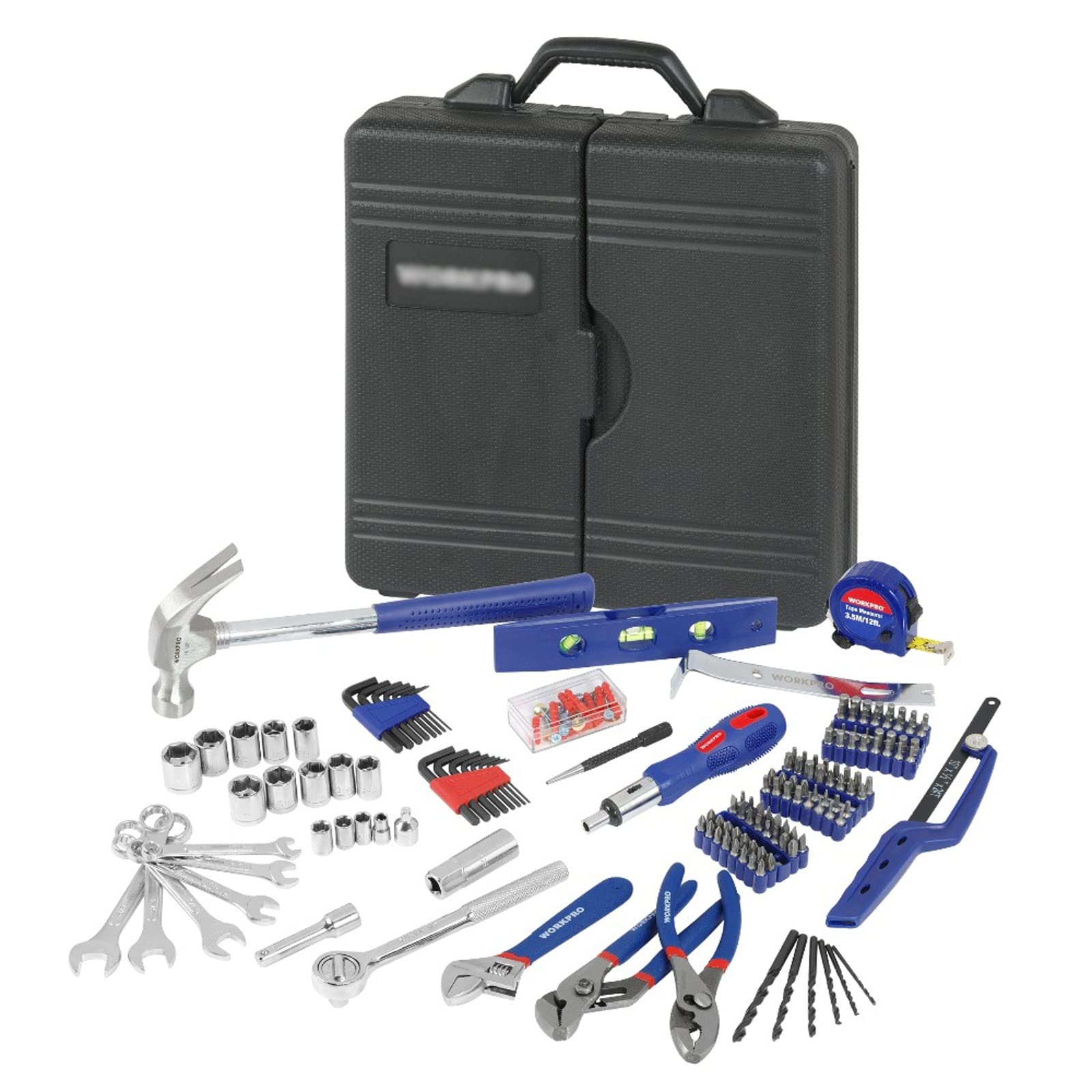 201-Piece Mechanics Tool Kit & Socket Set - Professional Ratchet Spanner, Wrenches, Pliers & Screwdrivers for Home Repair, Auto Maintenance & DIY Projects