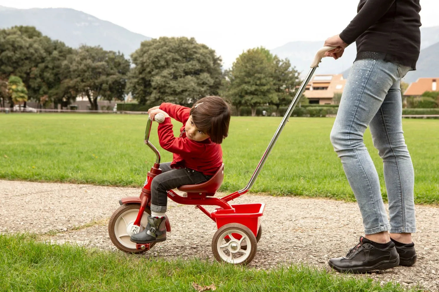 Italtrike® Passenger Tricycle for Kids - 3-Wheel Ride-On Toy with Parent Push Handle - Outdoor & Indoor Toddler Trike for Ages 1-3 Years - Perfect for Park Rides, Backyard Play & Learning Balance