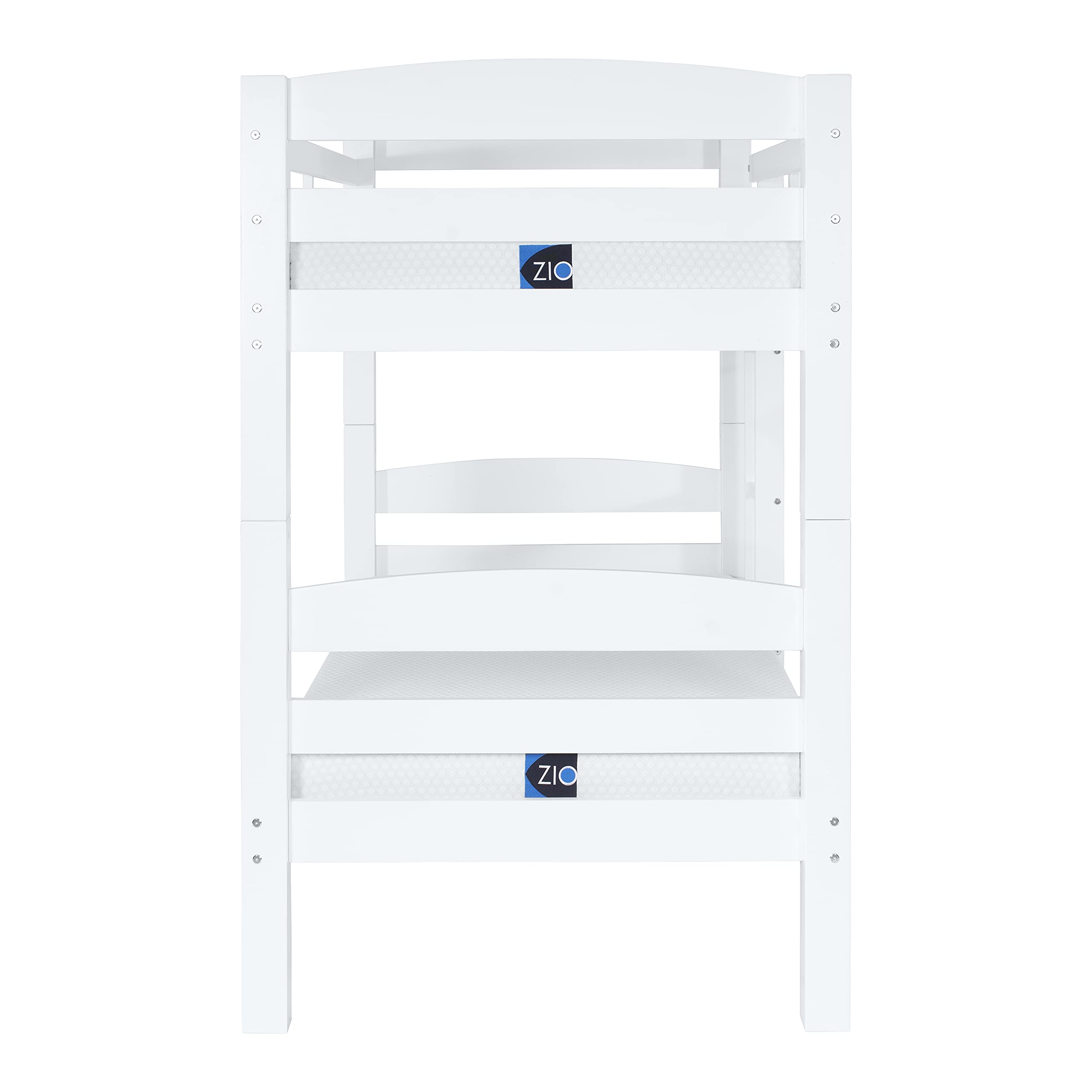 Powell Levi White Twin Over Twin Bunk Bed - Space Saving Kids Bedroom Furniture for Siblings or Sleepovers | Sturdy Wooden Bunk Beds for Small Rooms & Shared Bedrooms