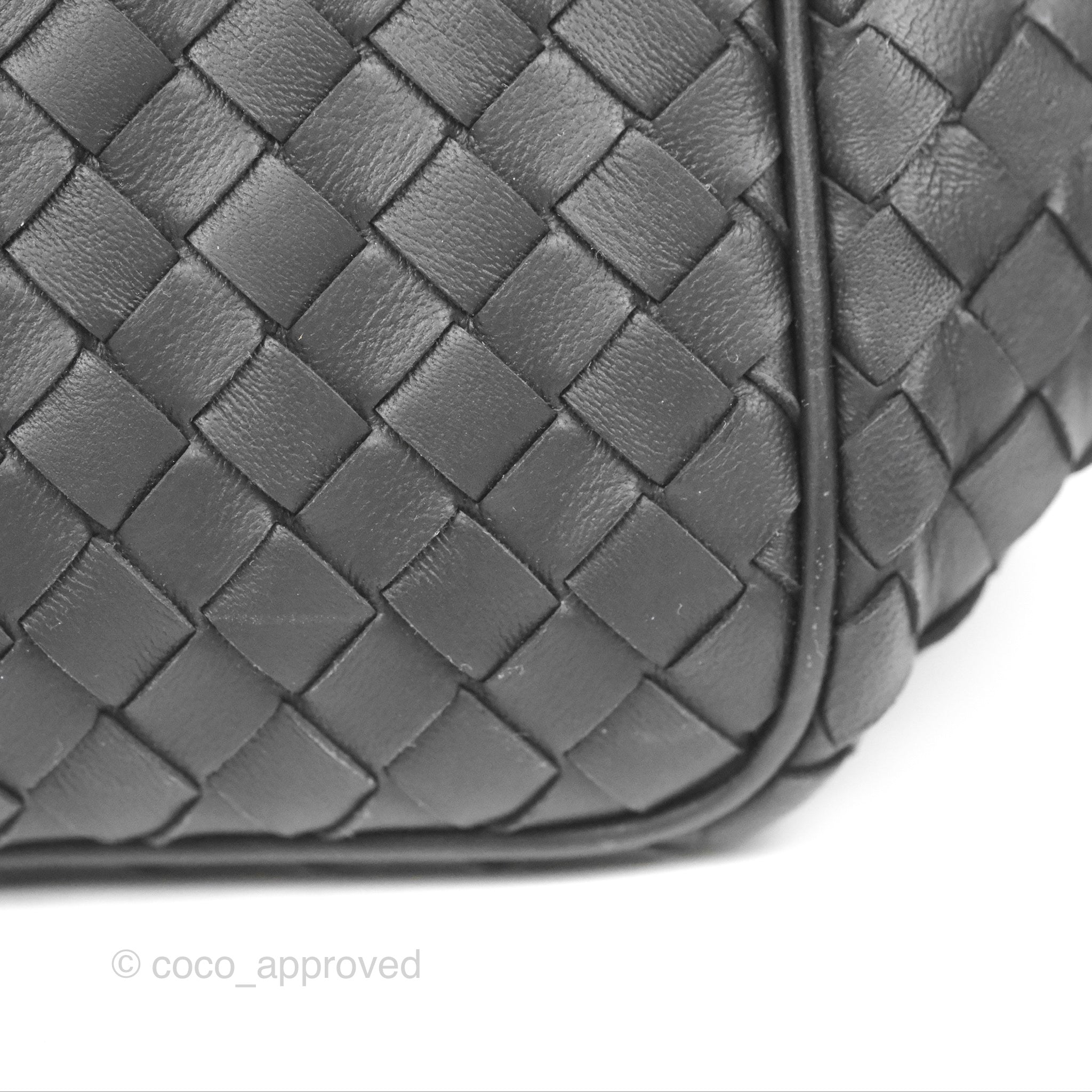 Bottega Veneta Black Nappa Intrecciato Leather Shoulder Bag for Women | Luxury Designer Handbag for Work, Travel & Everyday Use