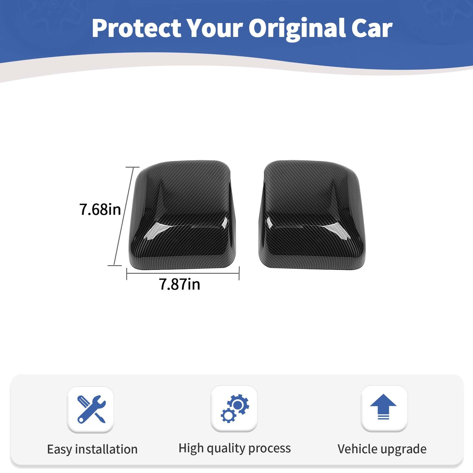 Carbon Fiber Side Mirror Cover Trim for Jeep Wrangler JL/JLU & Gladiator JT (2018-2024) - 2pcs - Durable Exterior Accessories for Off-Road & Urban Driving