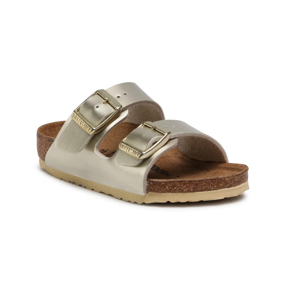 Birkenstock Arizona Kids Sandals - Regular Fit, Electric Metallic Gold, Size US C12 | Comfortable & Durable for School, Play & Everyday Wear