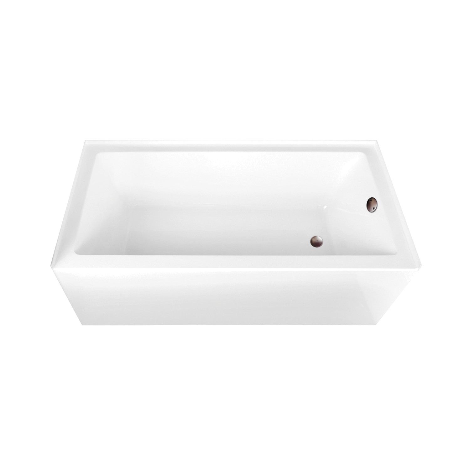 Aqua Eden 66 Inch Acrylic Rectangular 3 Wall Alcove Bathtub Combo with Waste & Overflow Drain - Glossy White/Oil Rubbed Bronze (Right Hand Drain) | Freestanding Soaking Tub for Modern Bathroom Renovation & Spa-Like Relaxation