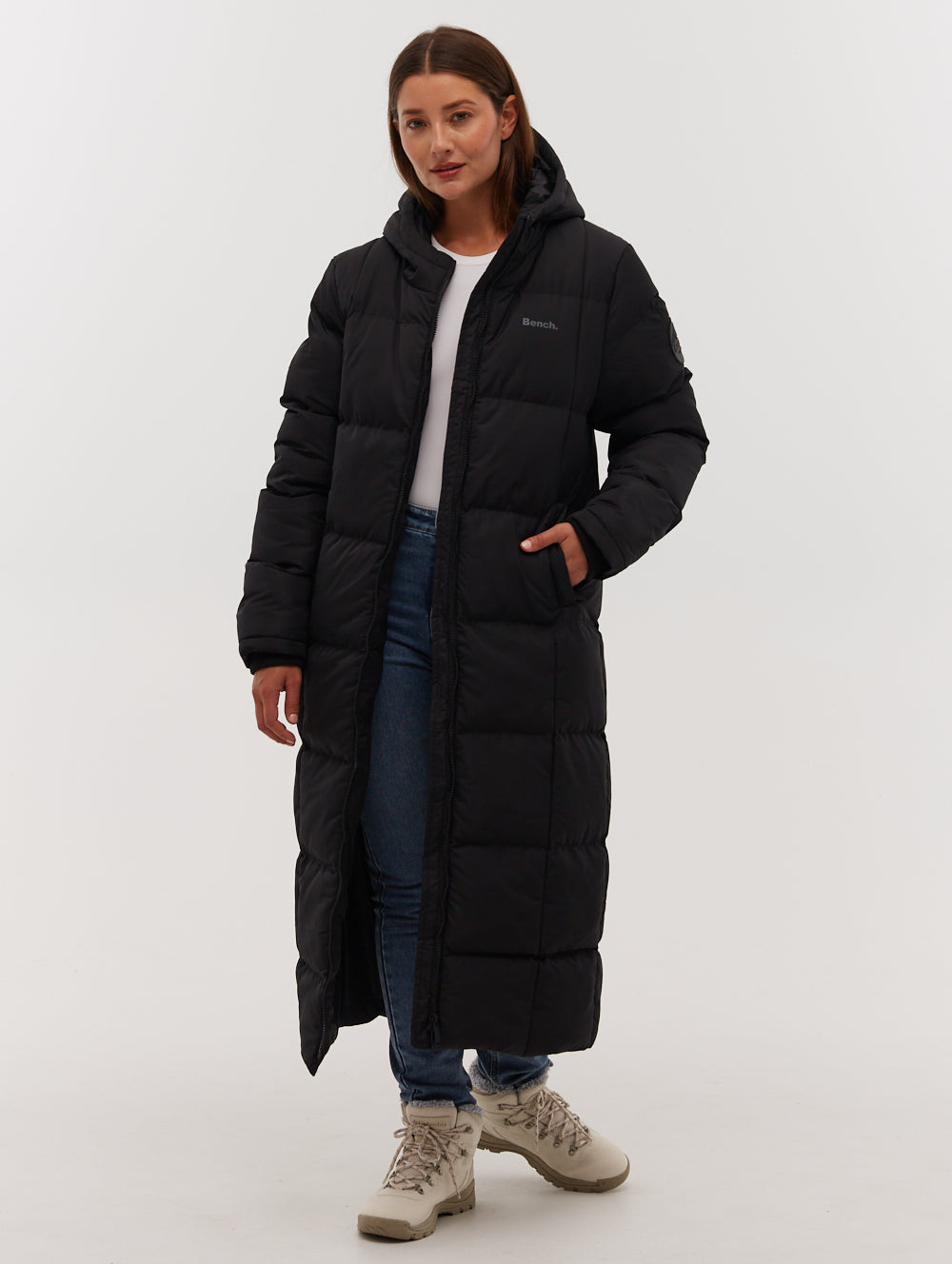 Polli Long Puffer Parka for Women - Winter Warm Hooded Down Jacket with Waterproof Shell - Perfect for Snowboarding, Skiing & Cold Weather Outdoor Activities