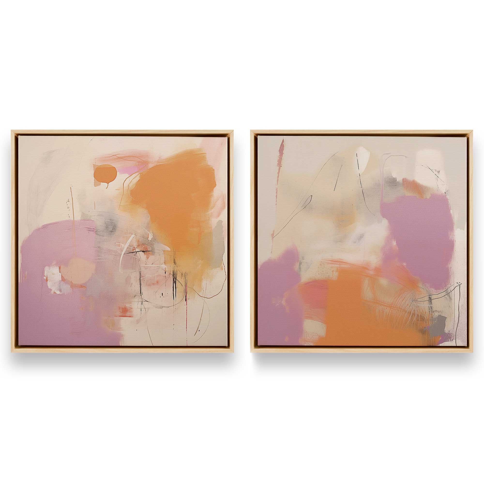Premium Cotton Candy Delight Canvas Art Set of 2 - Sweet Home Decor for Bedroom, Living Room & Nursery Wall