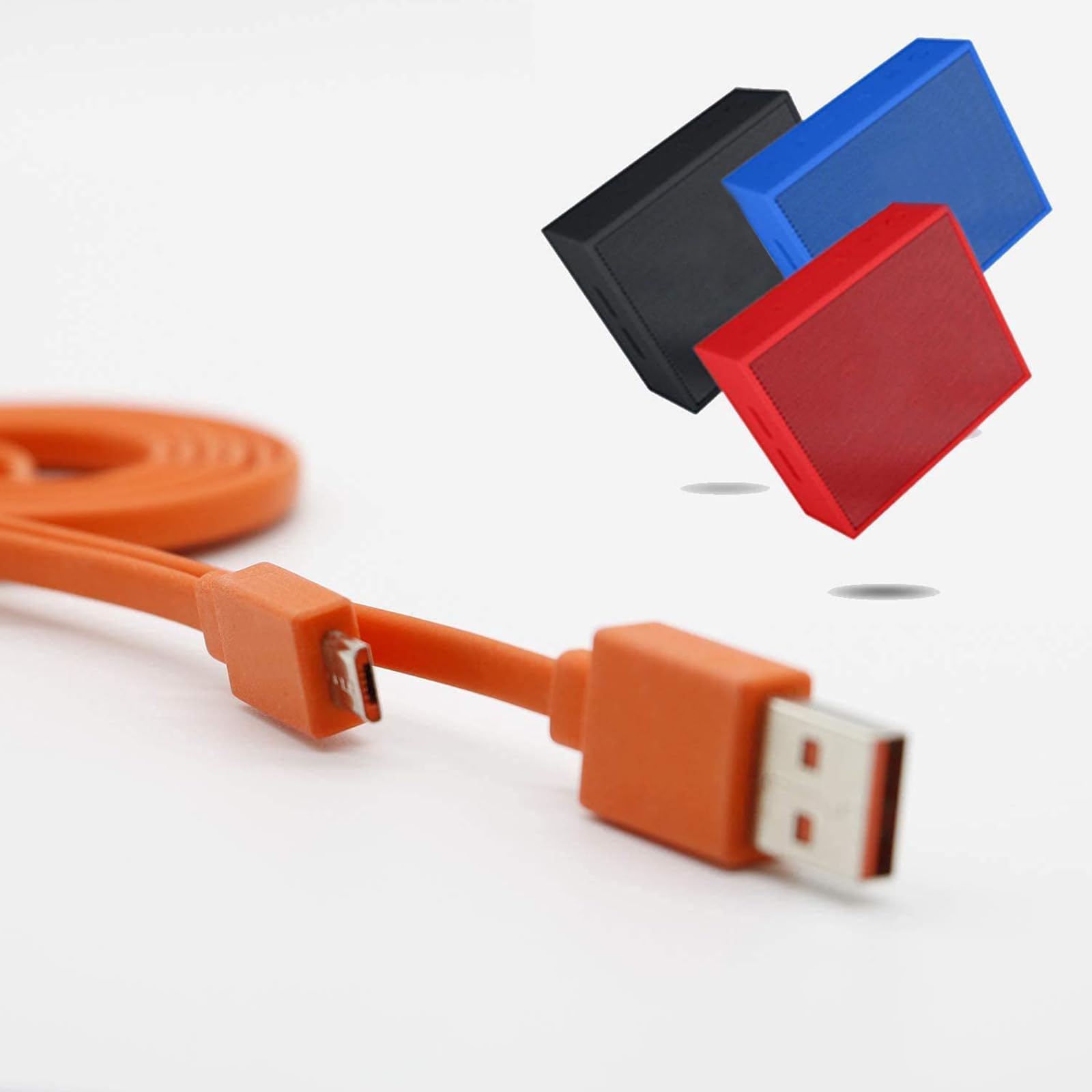 Premium Aquelo USB Fast Charging Cable - 3.3FT Micro-USB Power Cord for JBL Wireless Bluetooth Speakers, Headphones & Headsets | Durable Orange Charger Wire for Home, Office & Travel Use