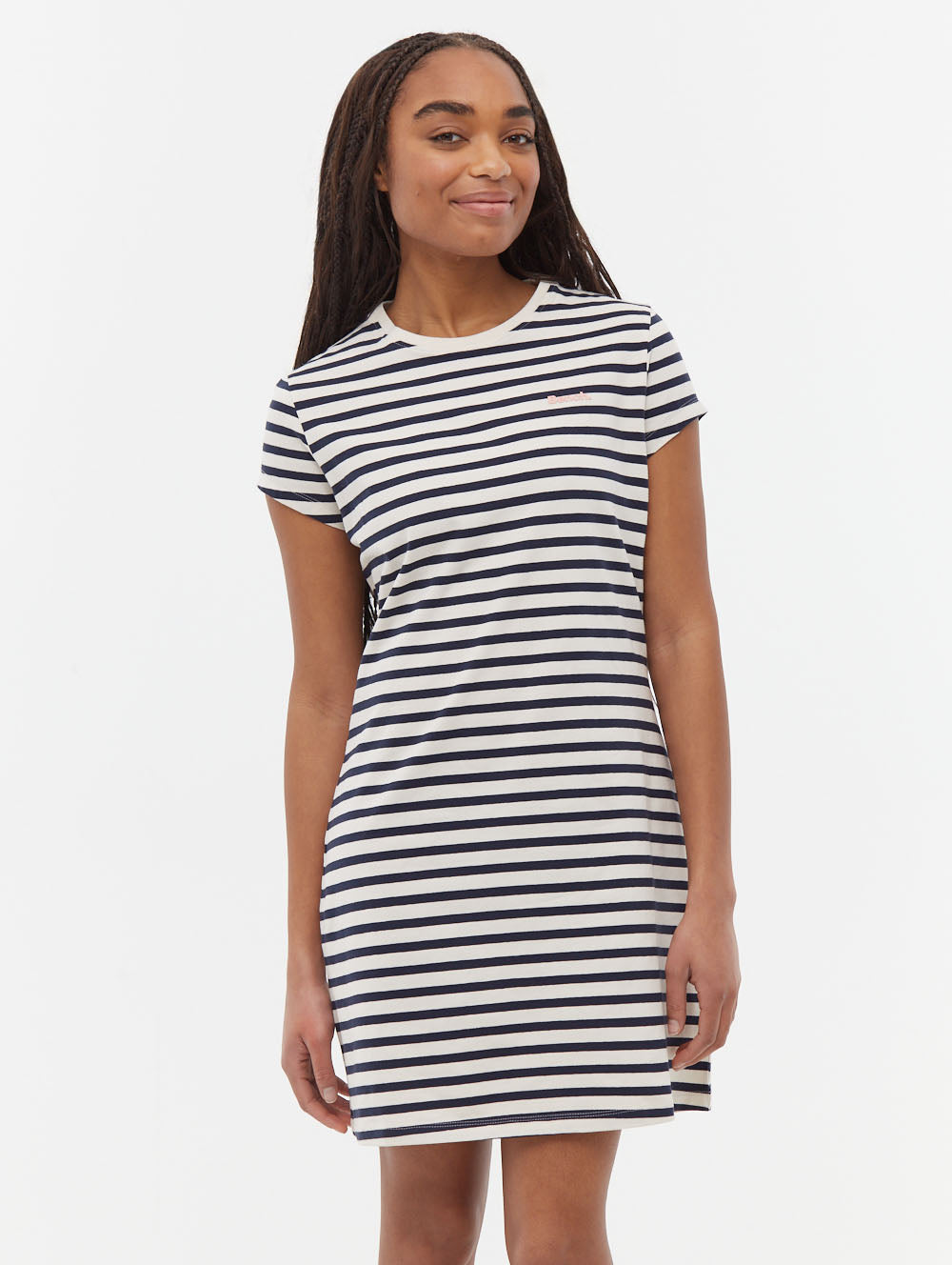 Mabelle Women's Striped T-Shirt Midi Dress - Casual Short Sleeve Summer Dress for Beach, Vacation & Everyday Wear