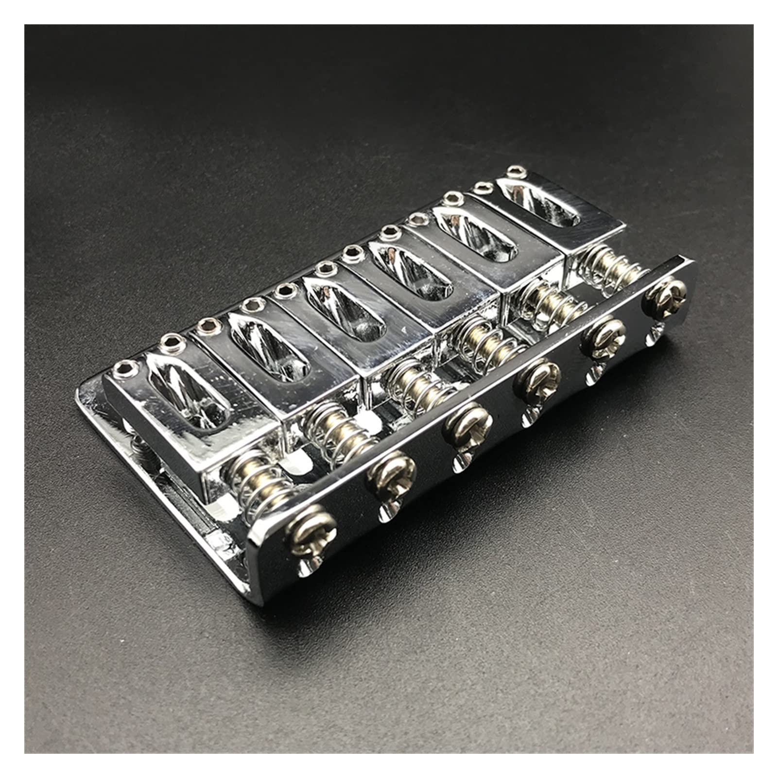 6-Piece 65mm Electric Guitar Tailpiece Bridge Set for SQ/ST Style Guitars - Silver Metal Bridge Replacement Parts - Perfect for Guitar Upgrades & Repairs