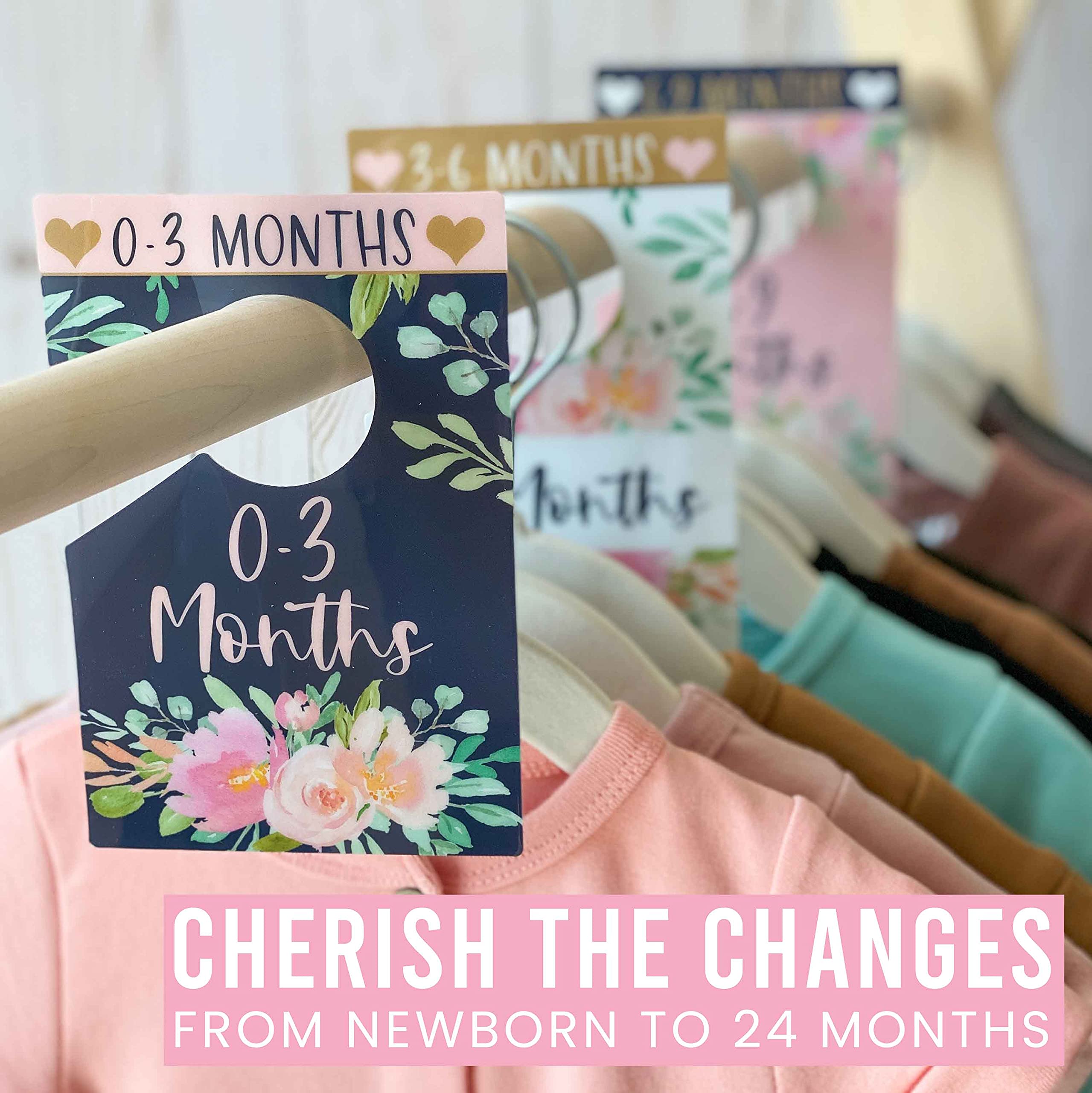 6 Floral Baby Closet Size Dividers by Month - Nursery Organization Essentials for Newborn Girls | Perfect for Nursery Closet Organization & Baby Girl Clothing Storage