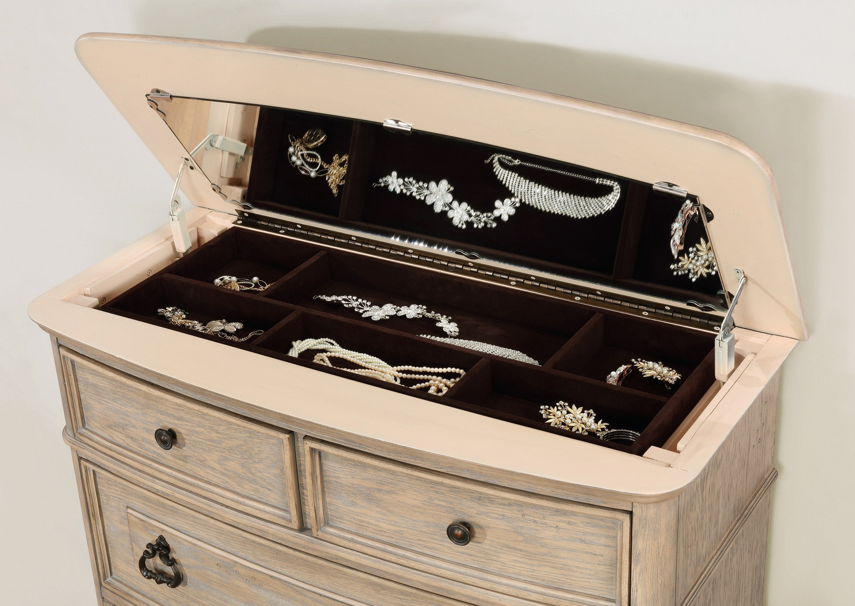 Piraeus 296 6-Drawer Whitewashed Wooden Dresser for Bedroom - Modern Farmhouse Storage Chest with Smooth Gliding Drawers | Perfect for Bedroom, Nursery, or Closet Organization