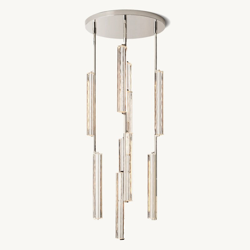 24-Inch Round Chandelier Light Fixture - Modern Crystal Ceiling Lighting for Dining Room, Bedroom, or Living Room