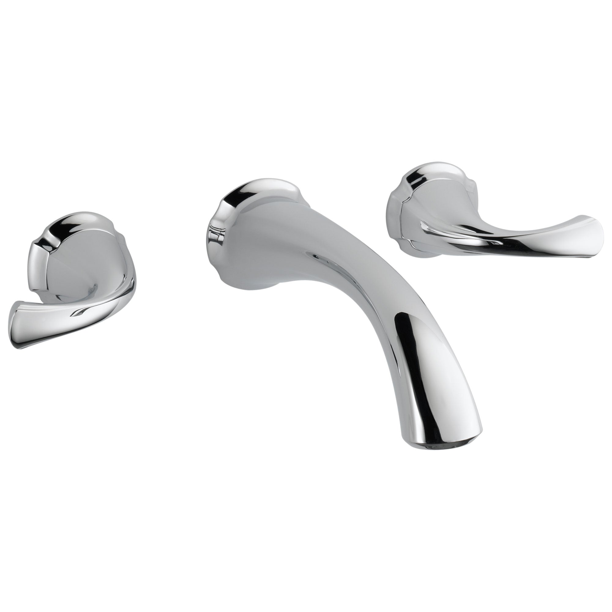 Delta Addison Collection Chrome Finish Contemporary Two-Handle Wall Mount Bathroom Sink Faucet with Rough-In Valve D2085V - Perfect for Modern Bathrooms and Powder Rooms