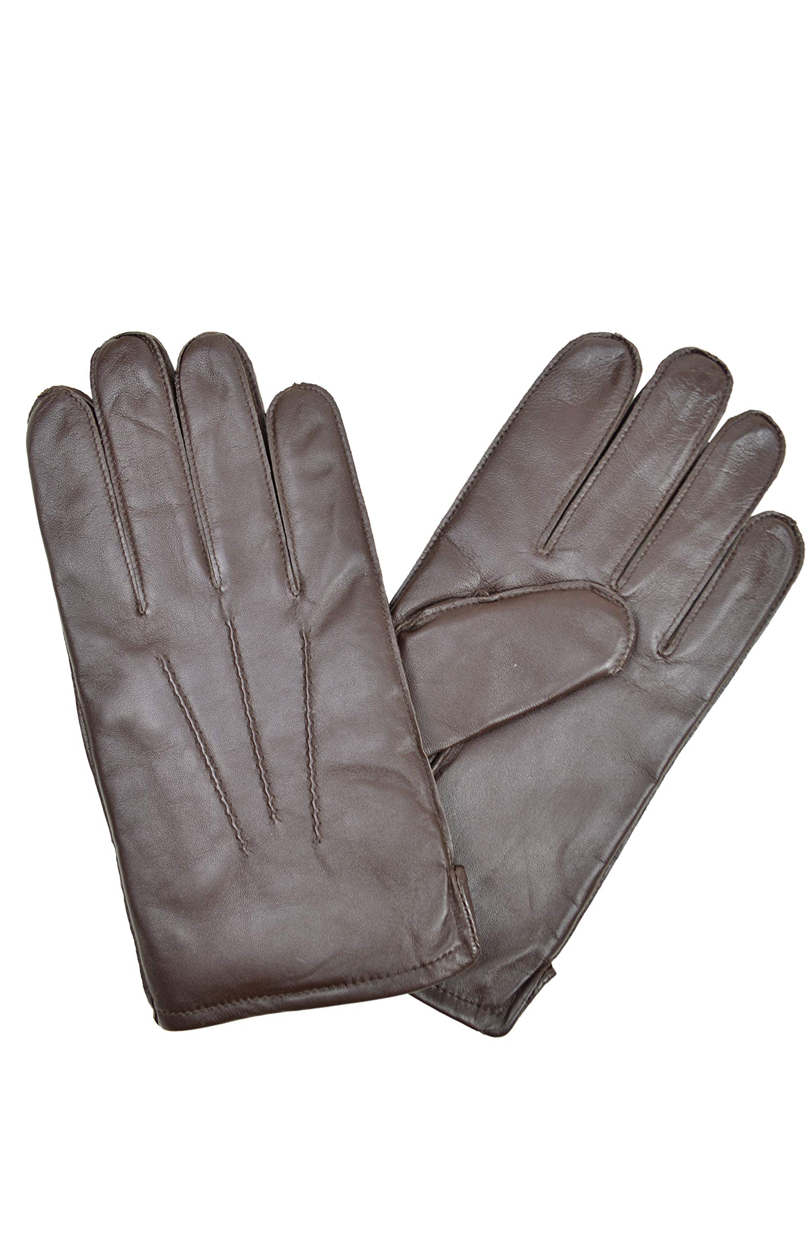 Brooks Brothers Men's Genuine Leather Winter Gloves with 40g Thinsulate Lining - X-Large Dark Brown for Outdoor Activities & Casual Wear