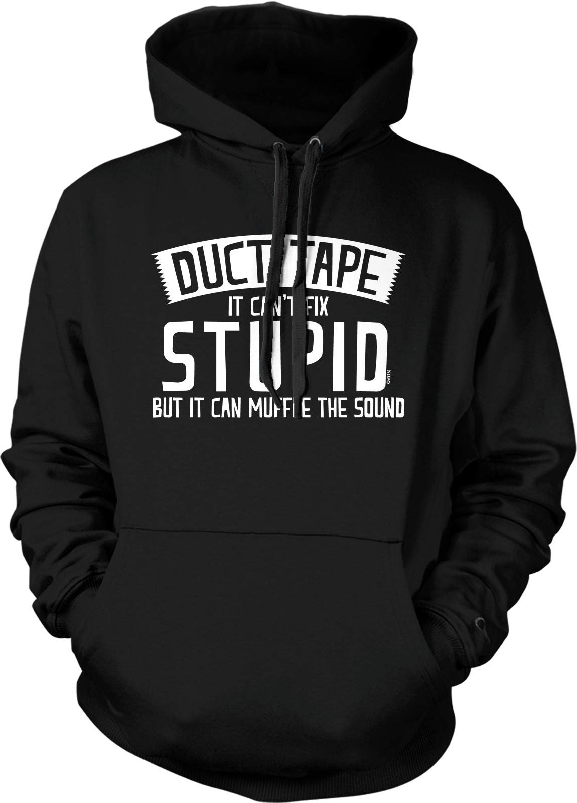 Funny Duct Tape Hooded Sweatshirt - 'It Can't Fix Stupid' Graphic Pullover for Men & Women | Perfect for Casual Wear, Gifts, and Humorous Fashion Statements