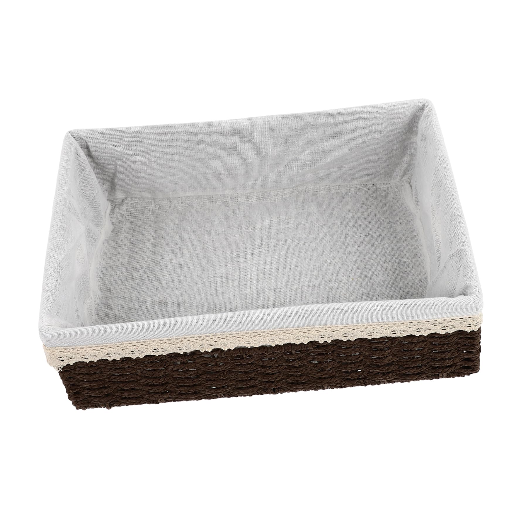 Elegant Woven Basket Liner for Desktop Storage - Organize Snacks, Fruits & Office Supplies - Perfect for Home, Office & Kitchen Organization