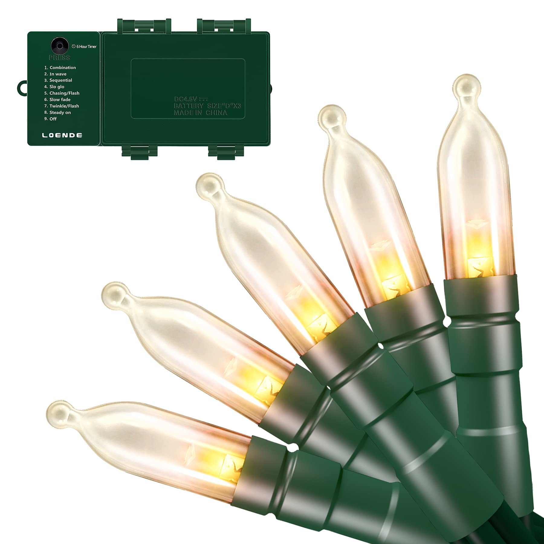 200 LED Battery Operated Christmas Lights with Timer - 8 Lighting Modes, Waterproof Warm White String Lights for Indoor/Outdoor Decor - Perfect for Weddings, Parties, Home, Garden, Wreaths & Holiday Decorations