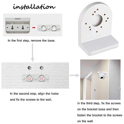 Universal ABS Plastic Dome Camera Bracket - Adjustable Anti-Static Indoor/Outdoor Wall & Ceiling Mount for CCTV, DVR, IP Cameras | Secure Surveillance Solution for Home & Business Security | Weatherproof & Durable Design (White) - Perfect for Monitoring Entrances, Driveways & Backyards