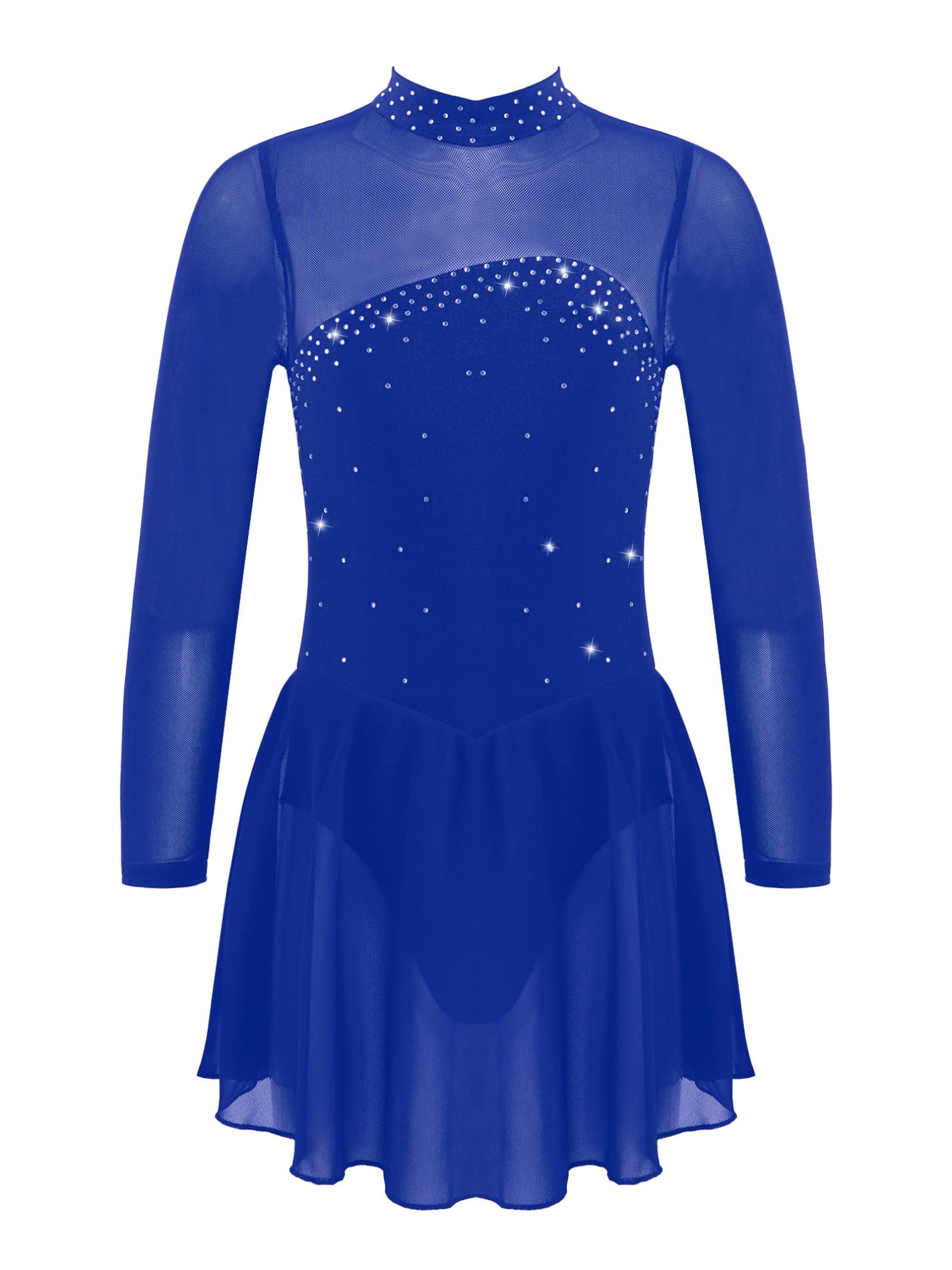 easyforever Girls Long Sleeve Ballet Leotard with Skirt - Stretch Bodysuit for Dance, Gymnastics, Ice Skating & Performance Costume - Perfect for Recitals, Competitions, and Studio Practice